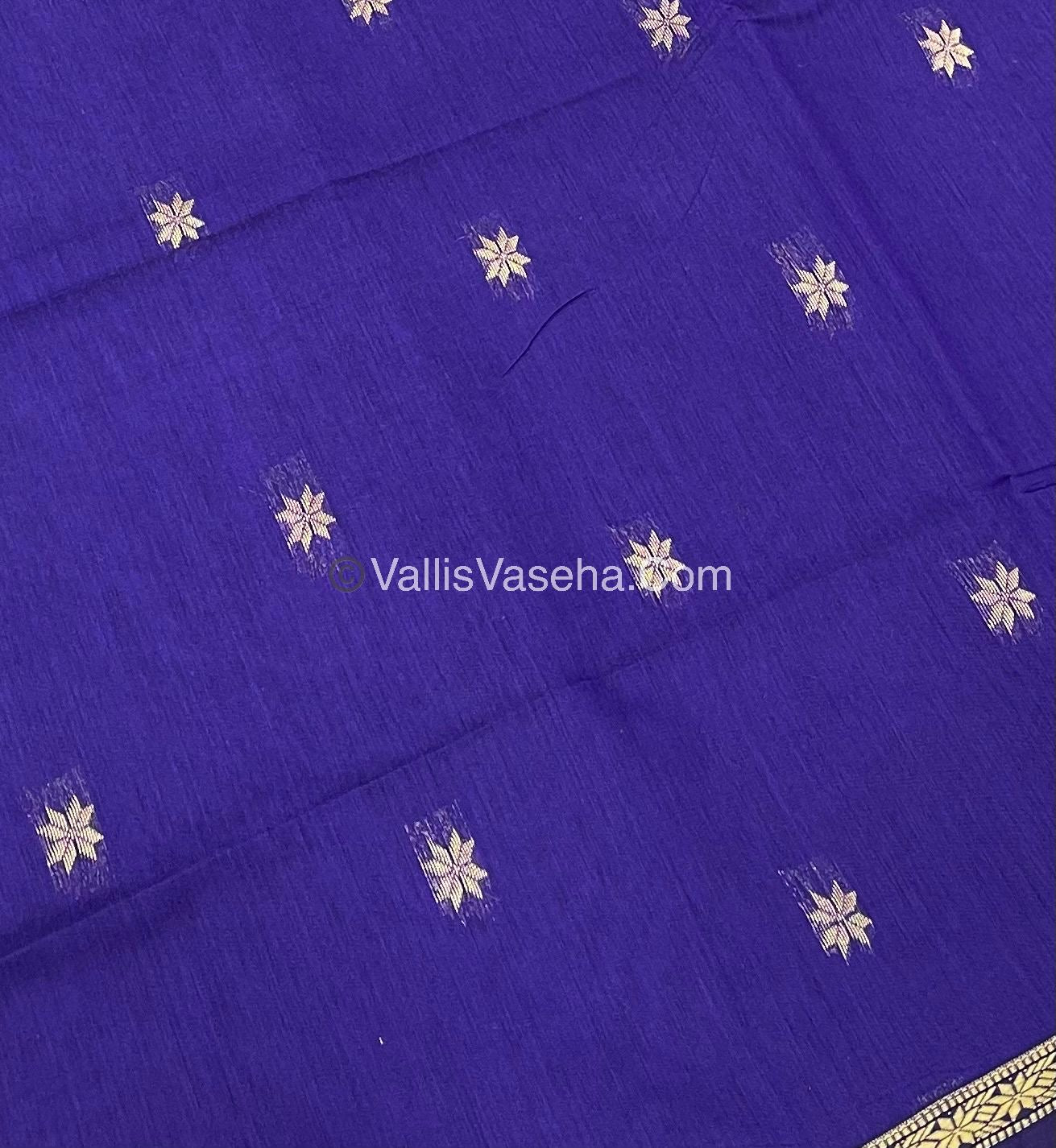 Semi Maheshwari Silk Cotton Saree - VVMSC002