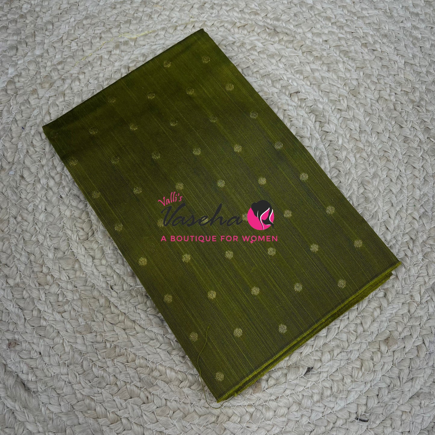 Blouse Bit - Semi Raw Silk - Round Zari -Butta Design - 1mtr - VVBB001