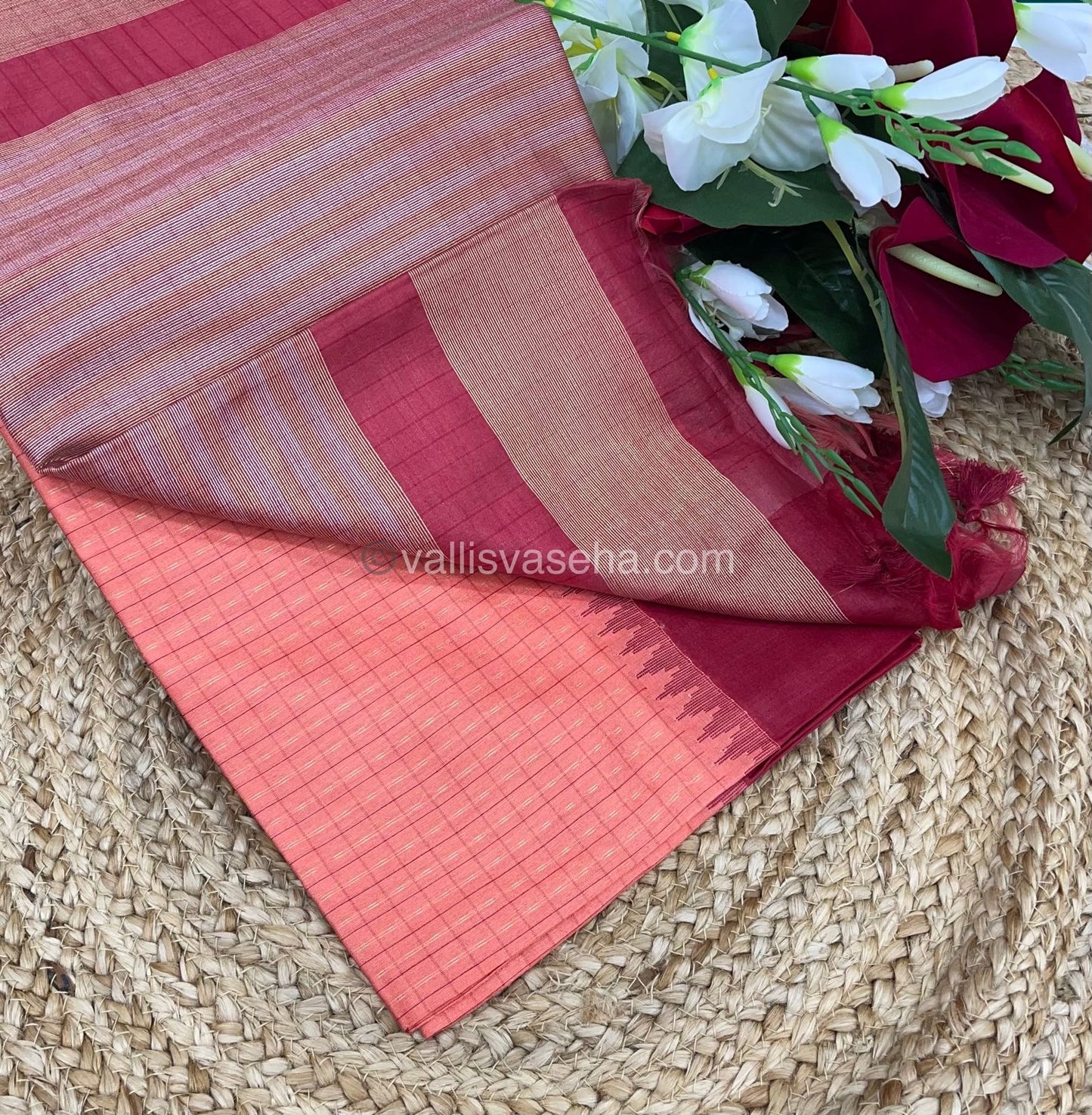 Semi Raw Silk - Lakshadeepam Design Weaving - VVRS004