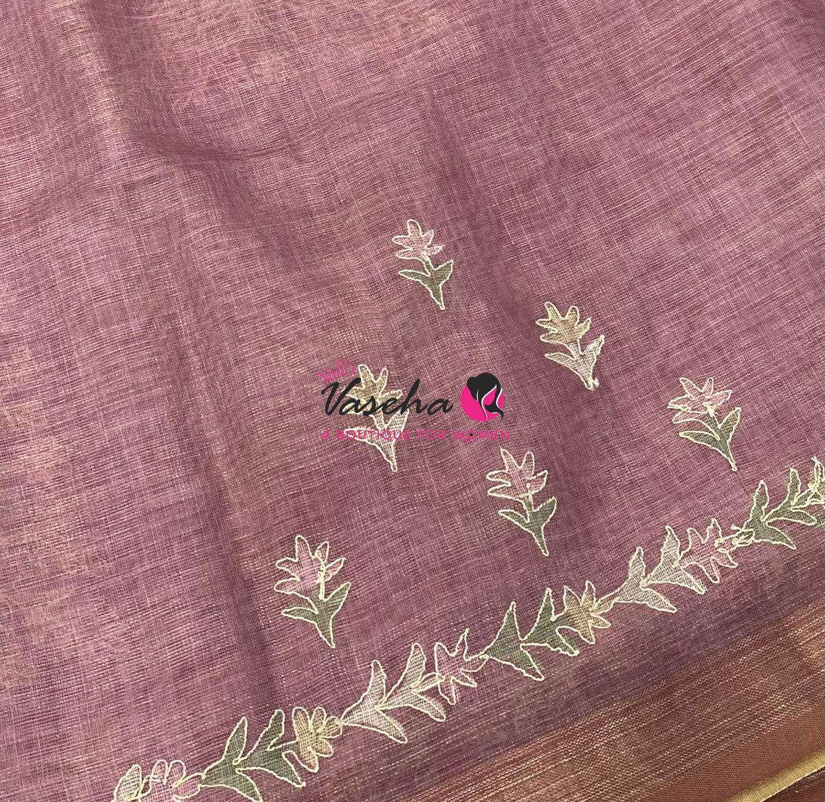 Linen Tissue Saree - Pink Shade - VVLTS005