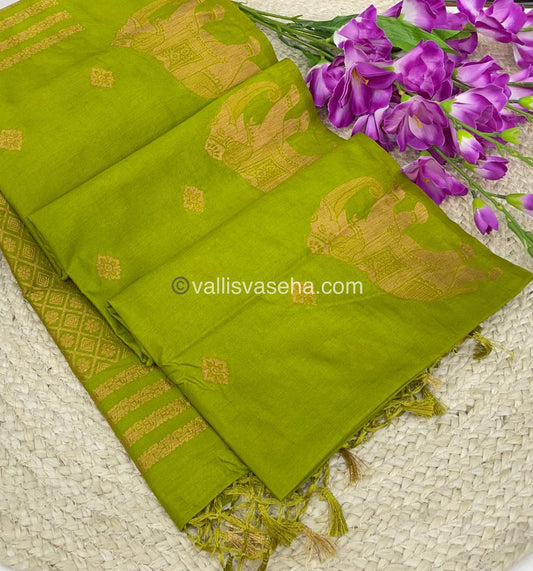 Mulberry Semi Silk - Lemon/ Light Mehandhi Green Shade - VVMSS001