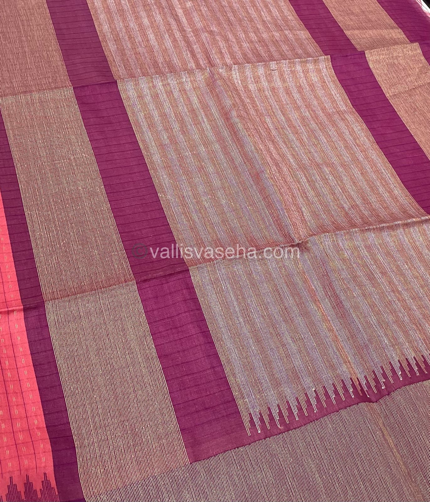 Semi Raw Silk - Lakshadeepam Design Weaving - VVRS004