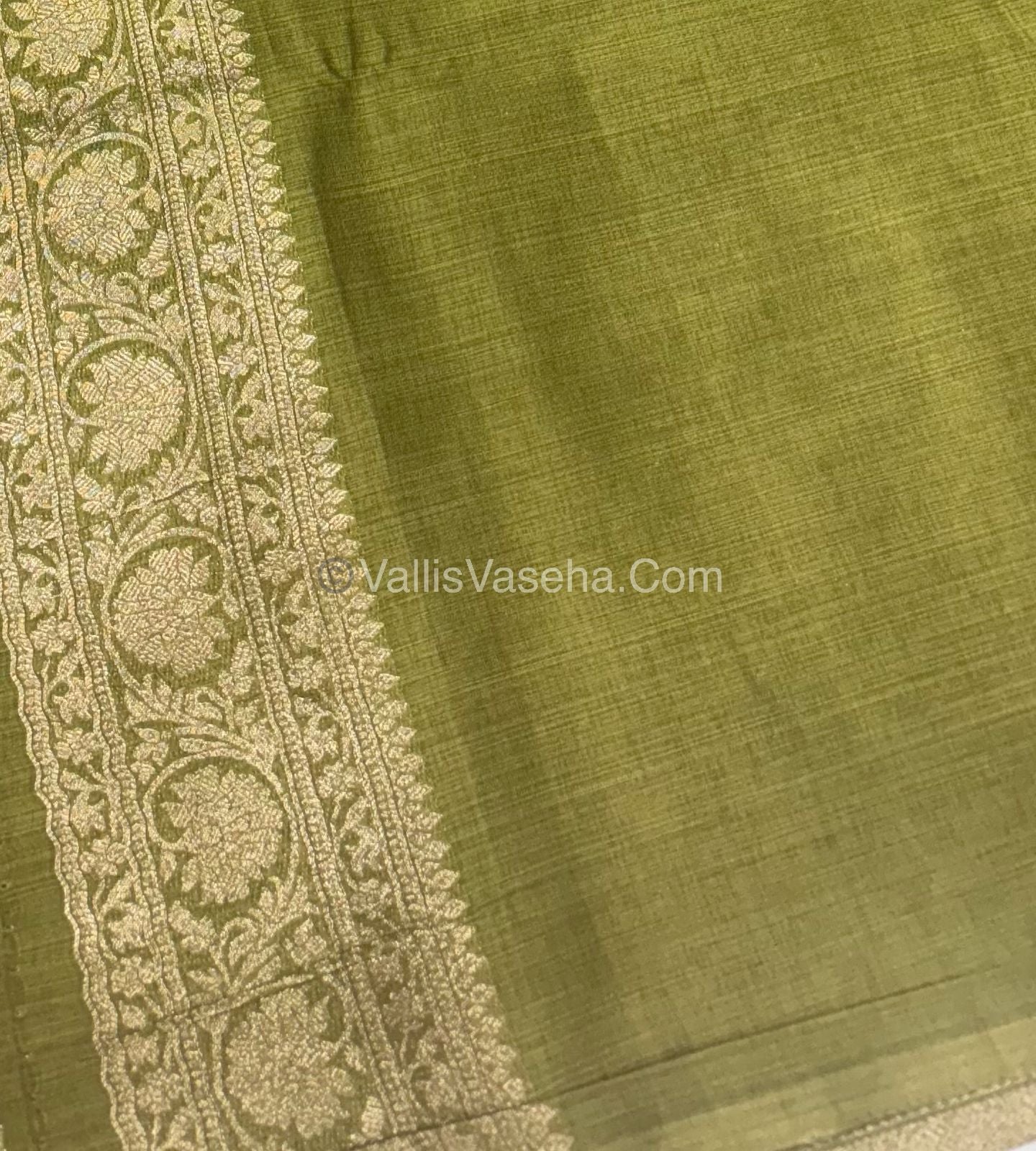 Banarasi - Heritage Silk - Semi Kathan Silk - Olive Shade- VVBHS001