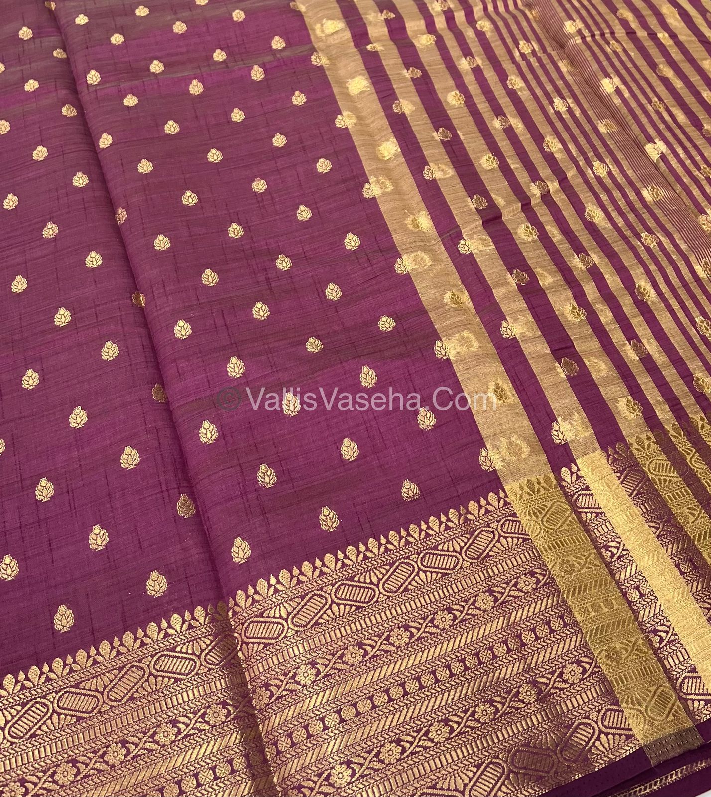 Semi Tussar Silk Saree - Wine Shade - VVSTS008
