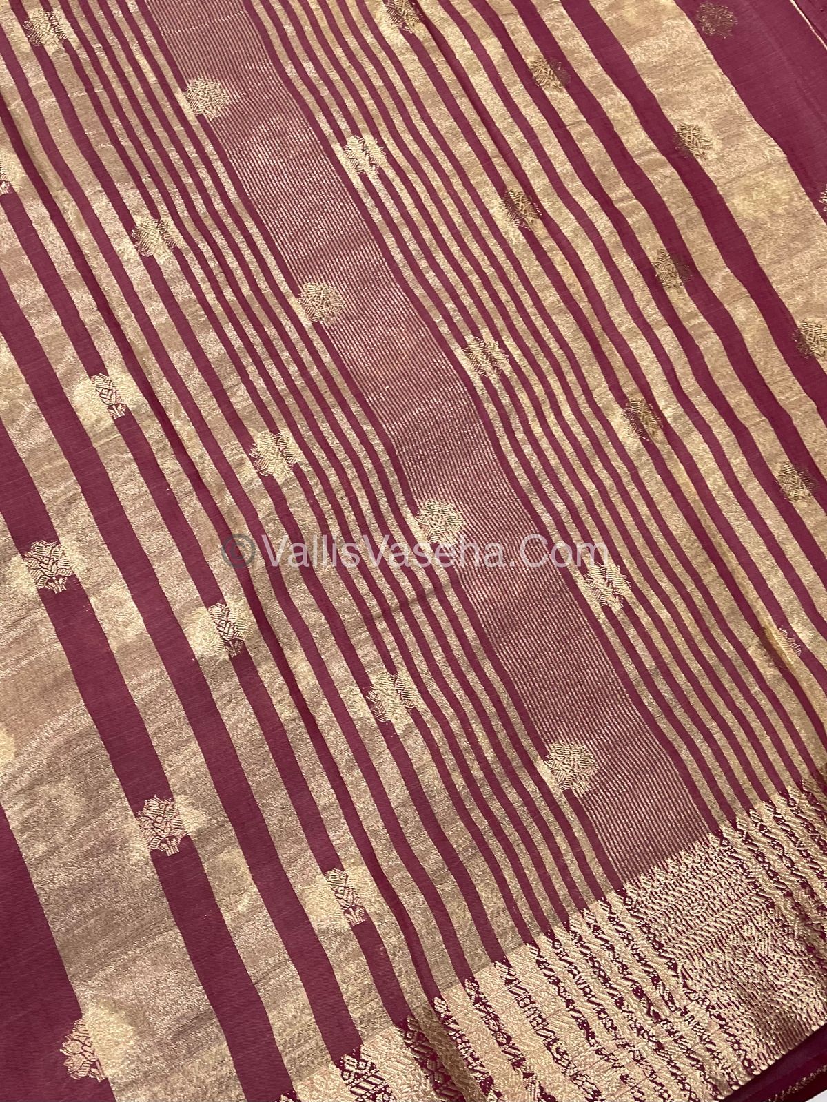 Semi Tussar Silk Saree |Maroonish Wine shade |VVSTS044