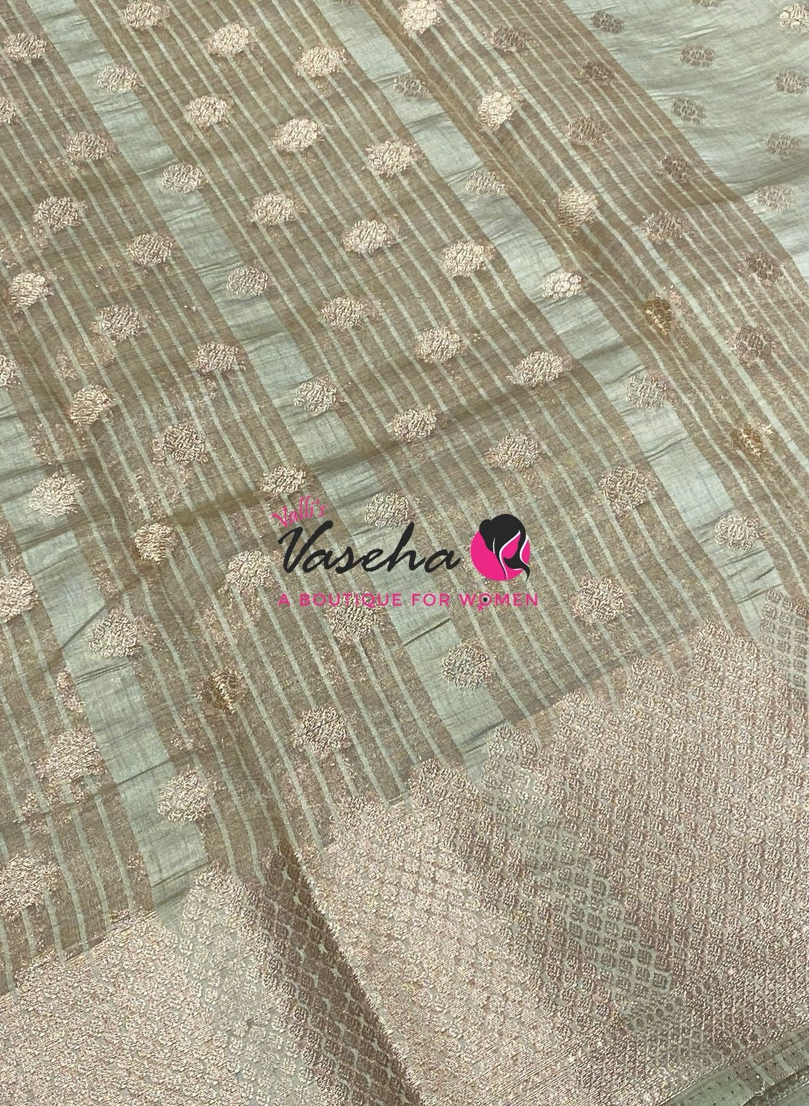 Semi Tussar Silk Saree | Grey Shade |VVSTS057