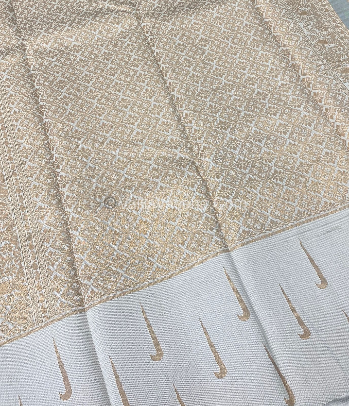 Kanchi Semi Silk - Ramar Blue with Cream VVKSS001