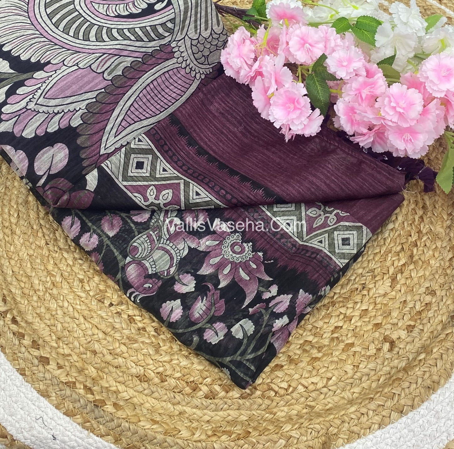 Jute Mixed Cotton Saree | VVJCS001