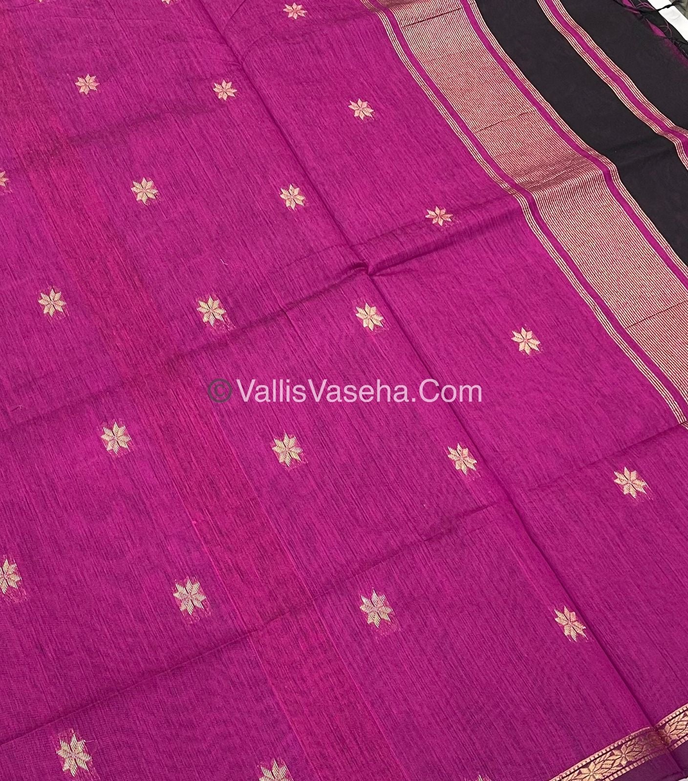 Semi Maheshwari Silk Cotton Saree - VVMSC002