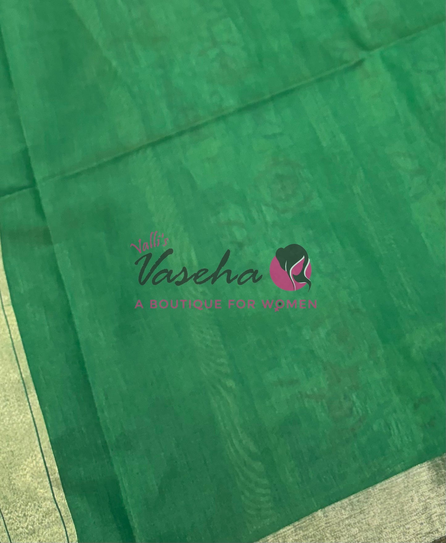 Semi Raw Silk - Green With Green Shade - VVRS009
