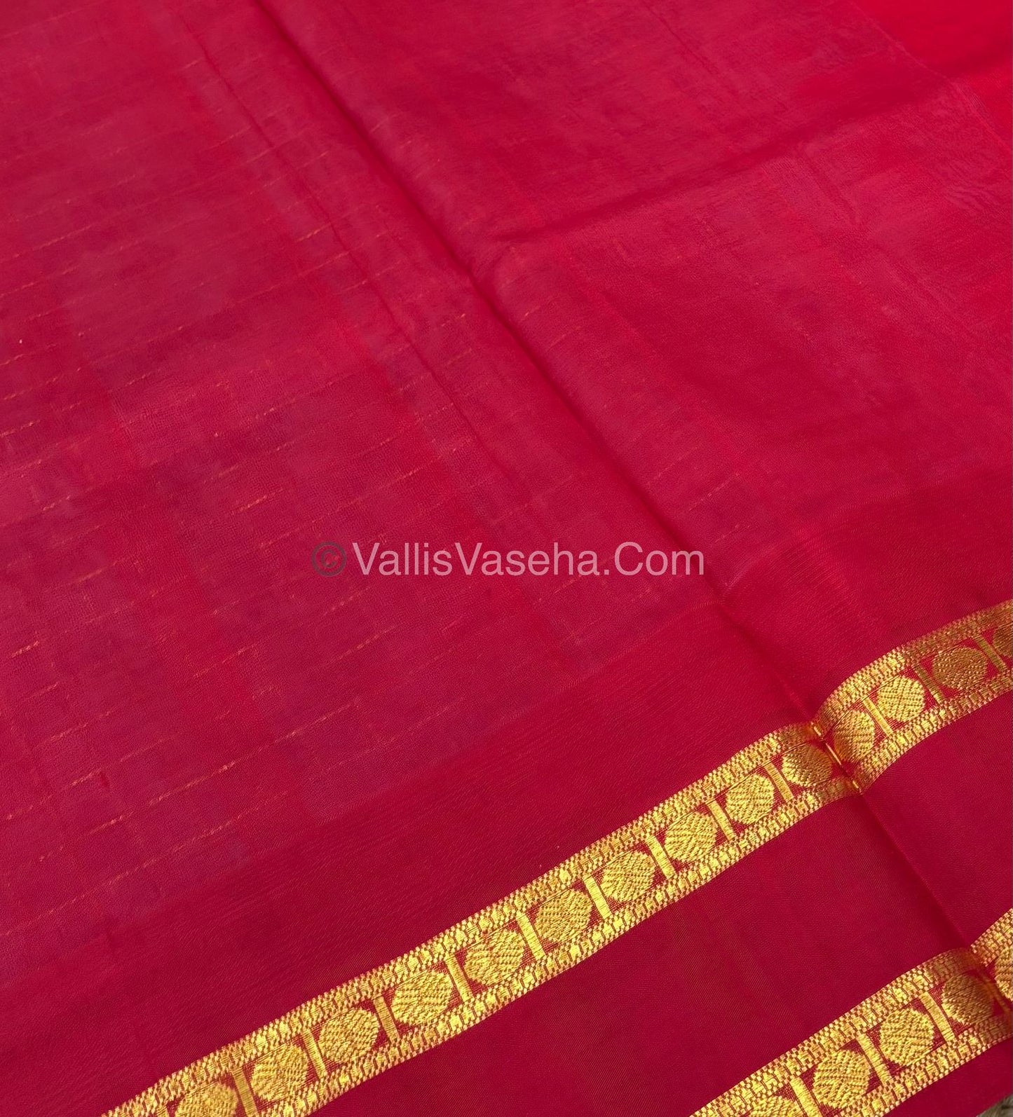 Pure Korvai Silk Cotton Saree - Lavender With Red - VVKSC020