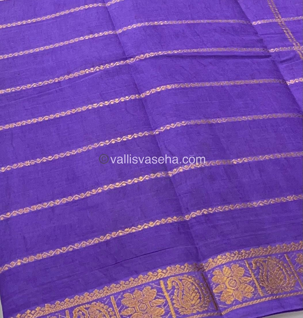 Sungudi Cotton Saree | Velthari Design - Navy Blue with Lavender Shade - VVSCV001