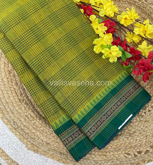 Narayanapet Mercerised Cotton Saree - All Over Checks Pattern-VVNMC001