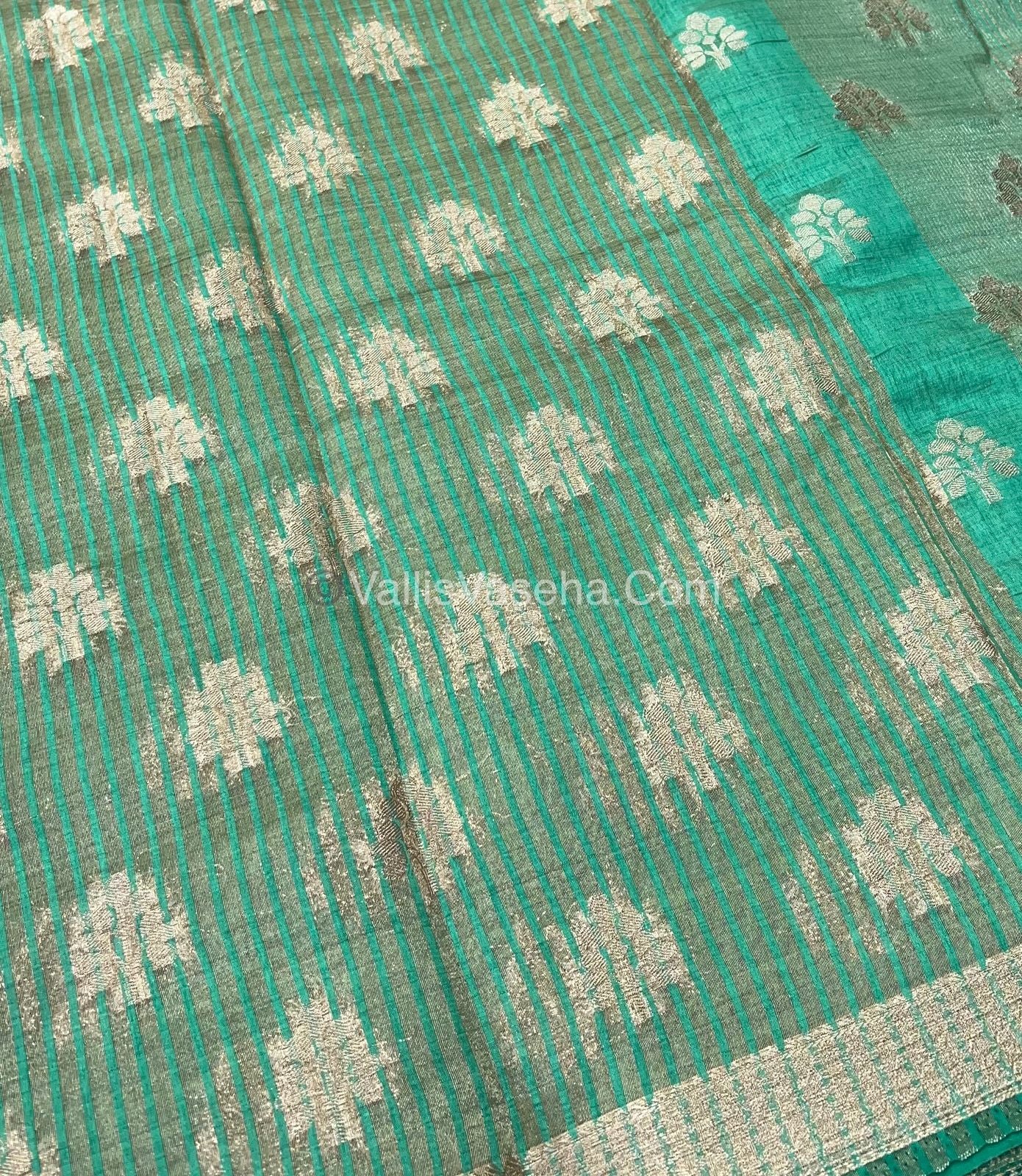Semi Tussar Silk Saree - Sec GreenShade - VVSTS009