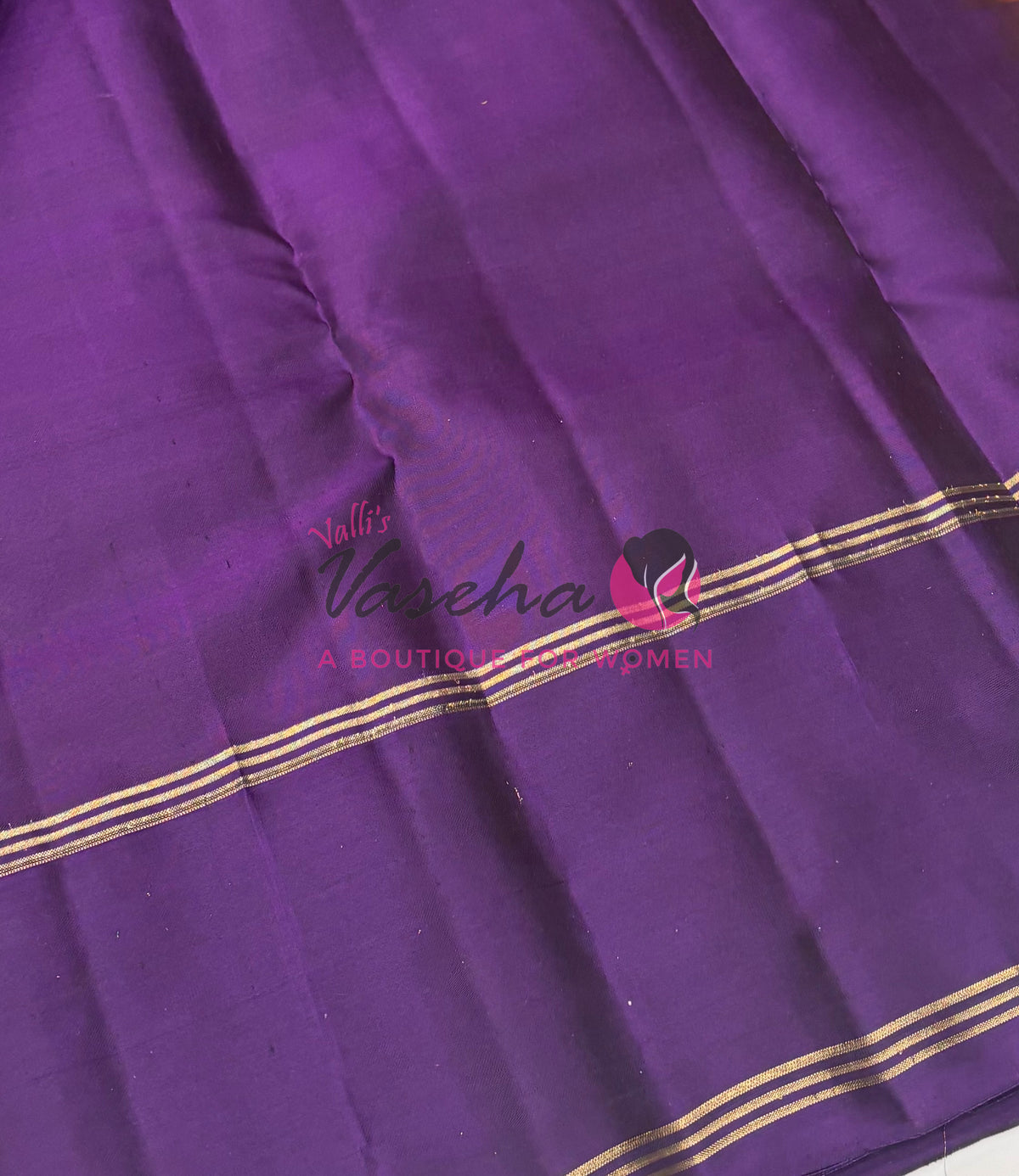 Half Mix - Pure Soft Silk Saree - Long Retta Petta Border with Butta - VVPSS105