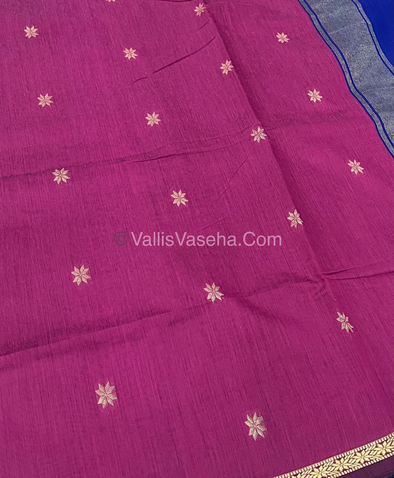 Semi Maheshwari Silk Cotton Saree - VVMSC002