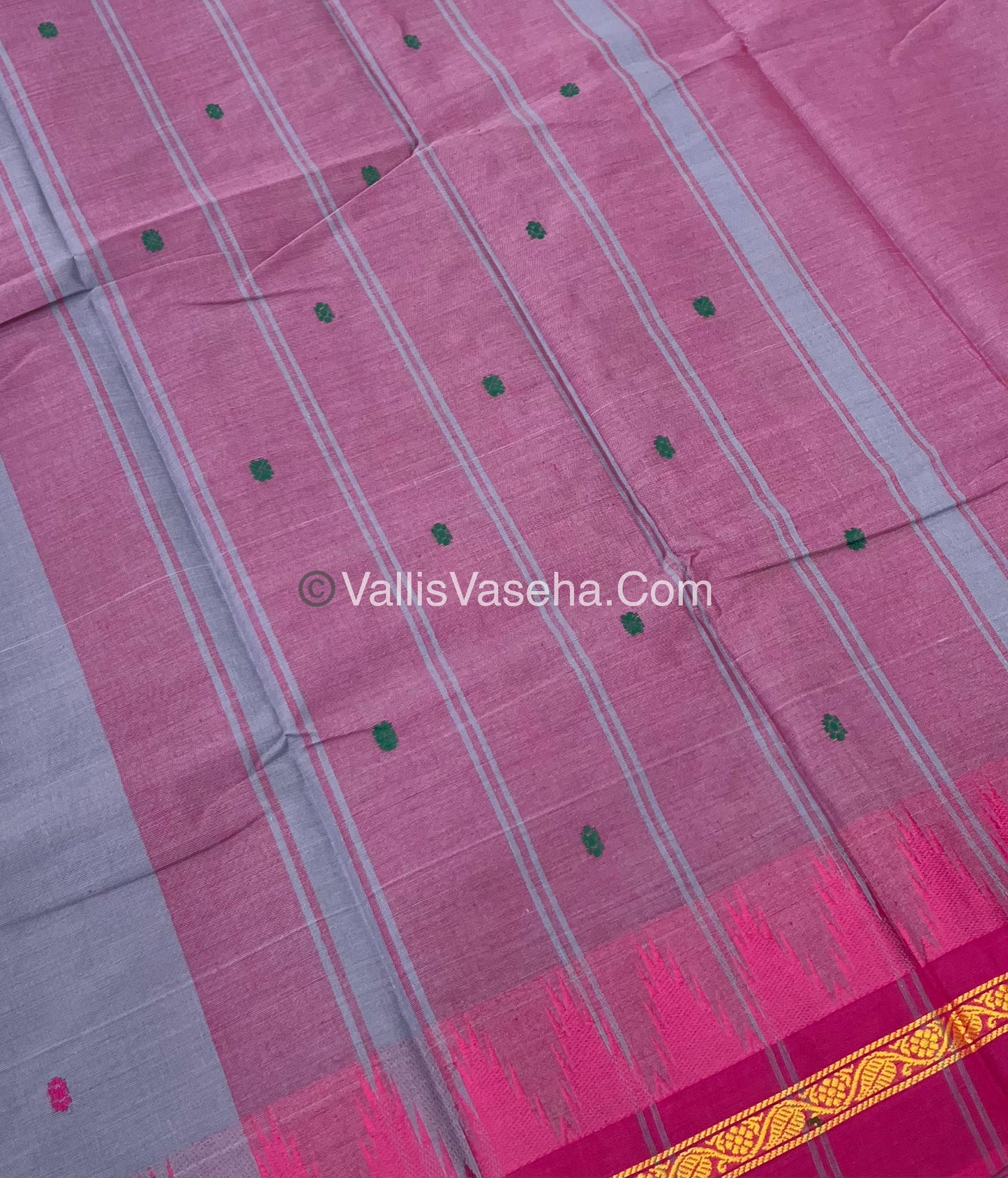 Kanchi Cotton Saree - Butta Design - VVKCS008