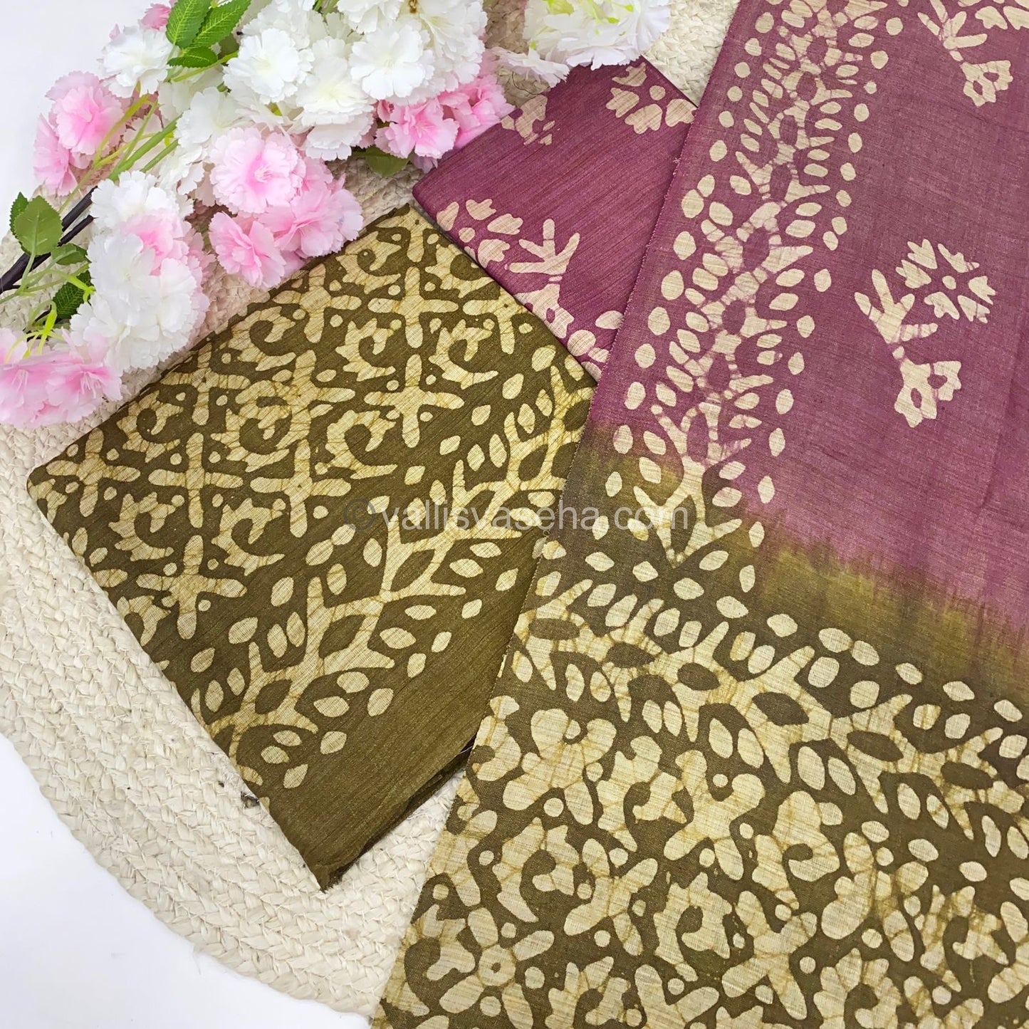Unstitched Salwar Material- Baswada Batick Printed Silk - VVUSM005