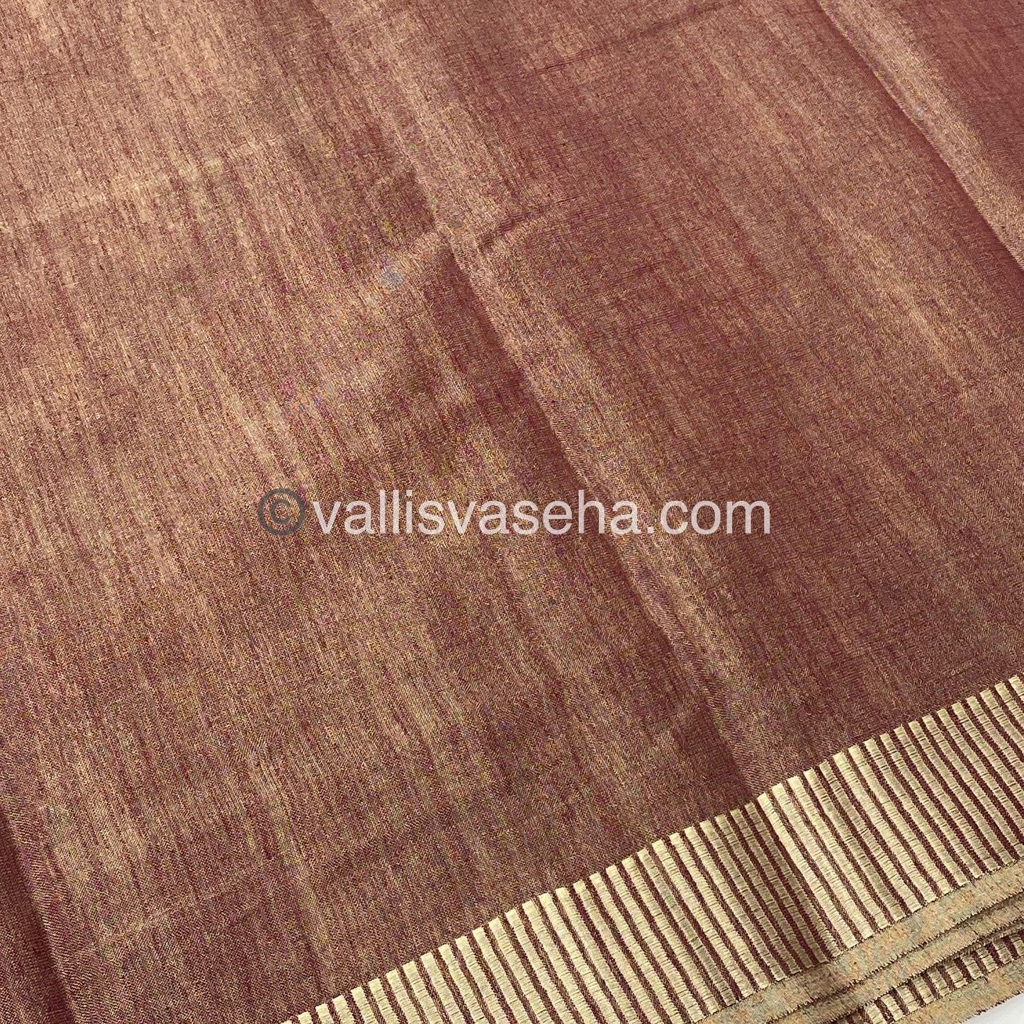 Semi Tussar Silk - Meroonish Wine Shade - VVSTS006