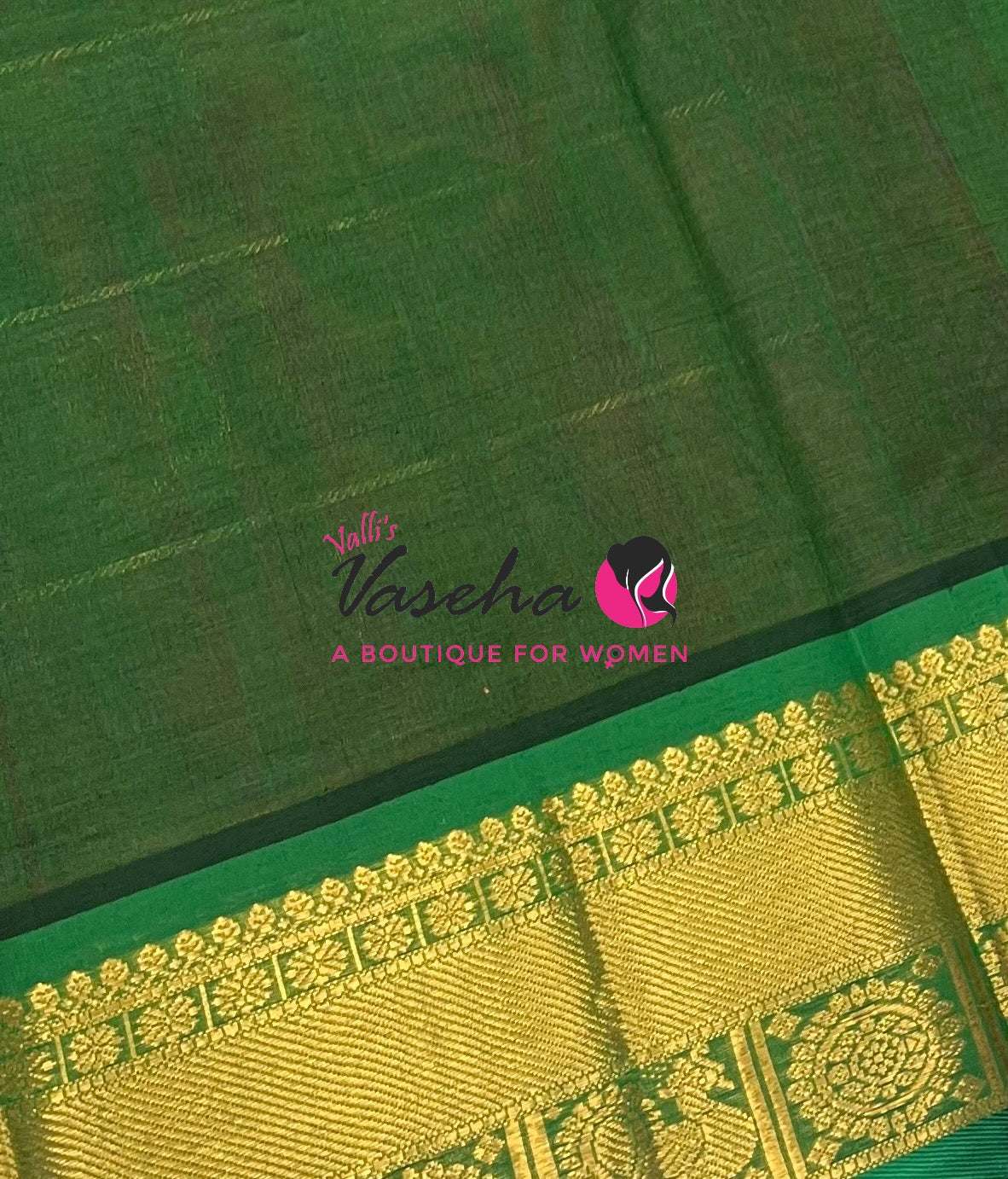 Pure Silk Cotton Saree - Mayil & Chakkaram Design - Pink With Green VVMC001