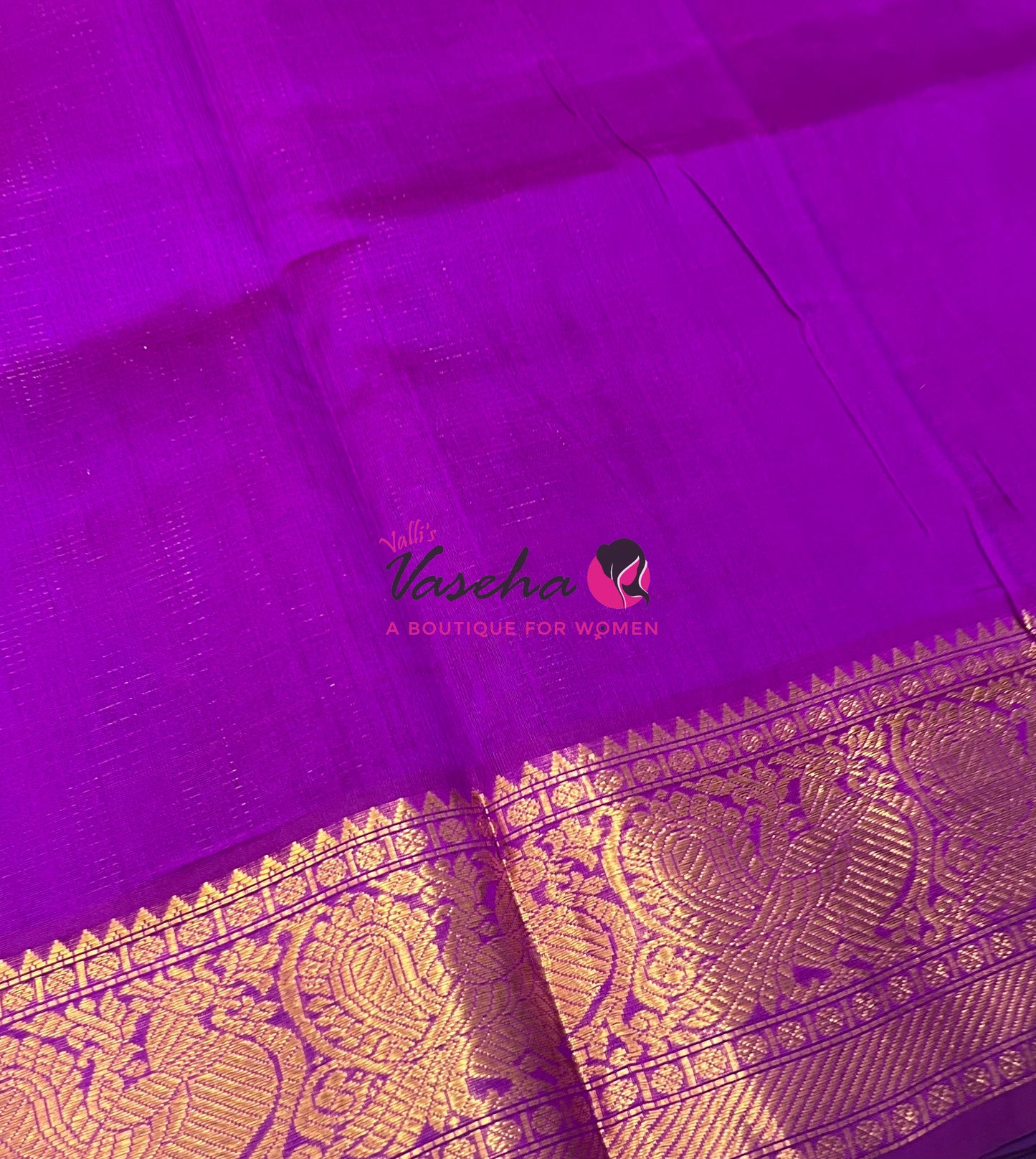 Pure Silk Cotton Saree - Vairavoosi checks - Mayil & Chakkaram - Violetish Blue With Purple - VVMCV001