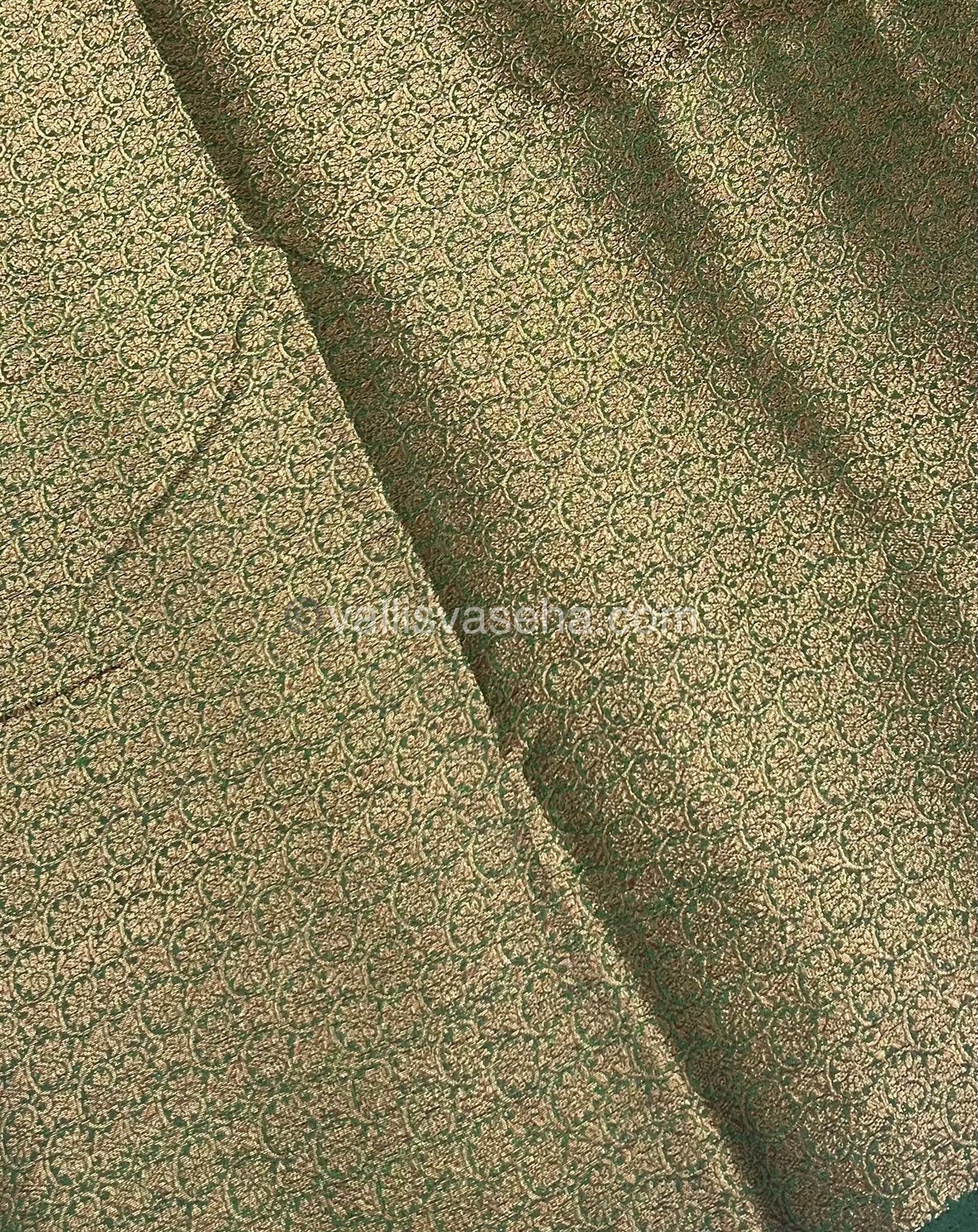 Bamboo Silk Saree - Yellow with Green Shade - VVBSS001