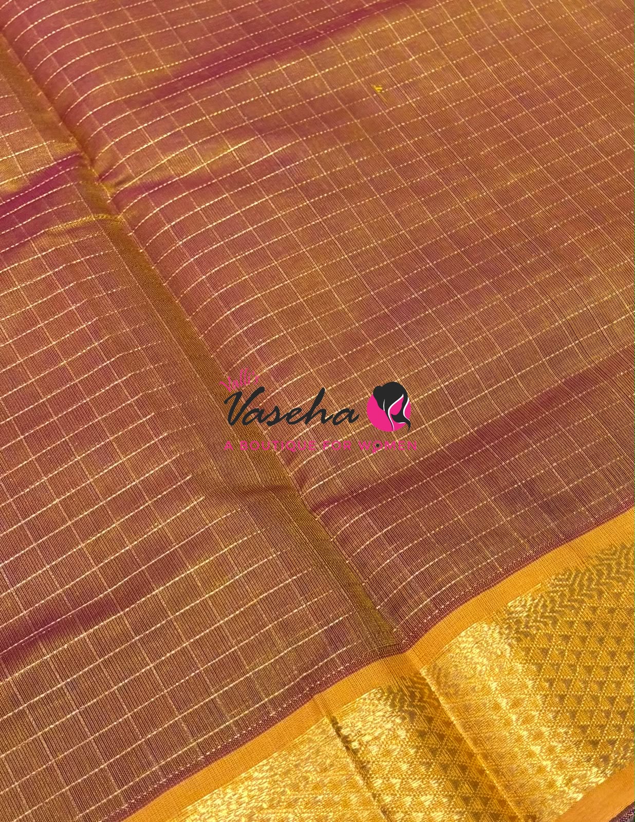 Pure Silk Cotton Saree - Zari Checks - VVCSC001