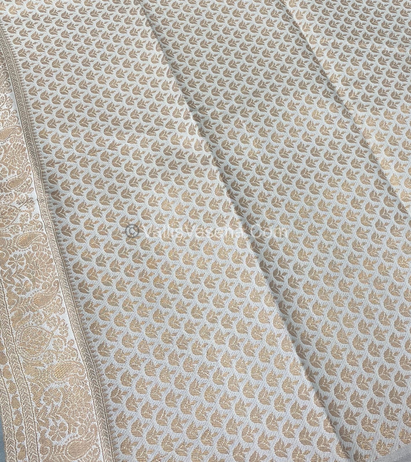 Kanchi Semi Silk - Ramar Blue with Cream VVKSS001