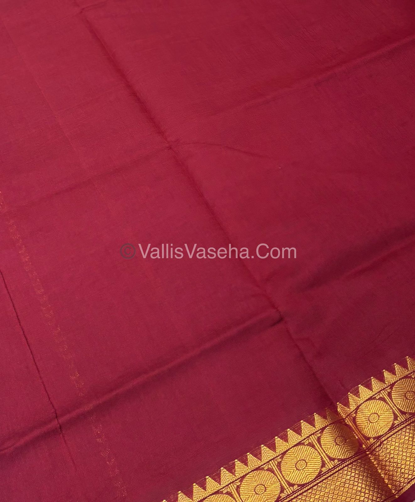 Semi Silk Cotton Saree - Purple With Red Shade - VVSSC005