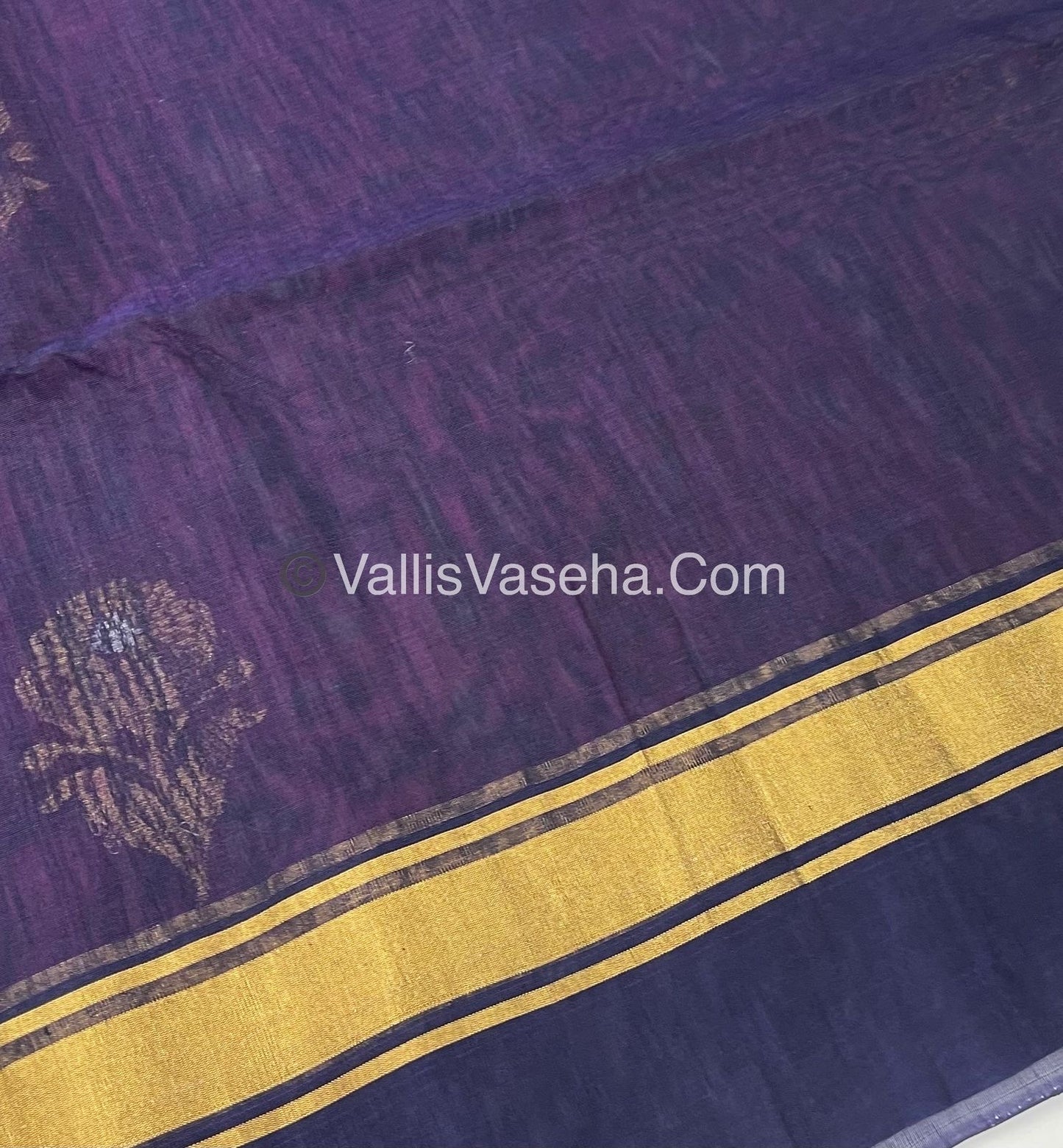 Kora Silk Saree - SICO - Wine With Blue Shade - VVKS002