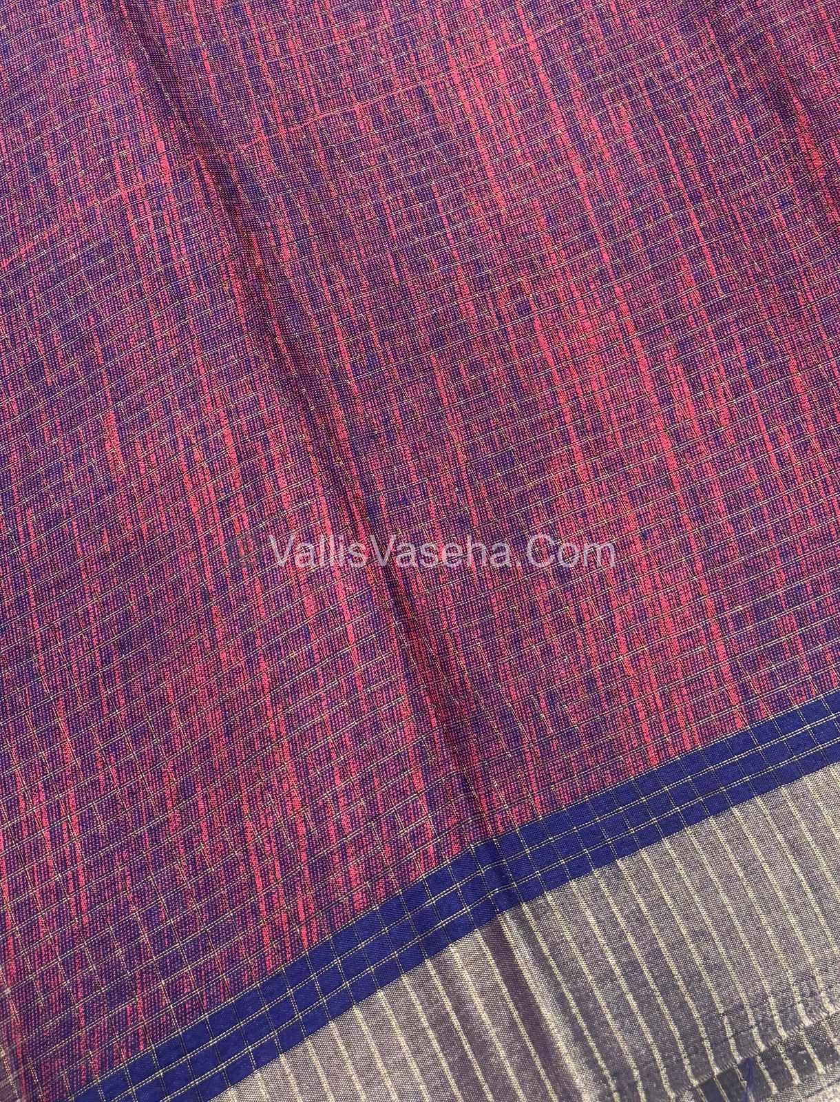 Light Weight Fancy Mixed Kota Cotton - Varli Design Printed Saree - violet Blue Shade - VVKPC001