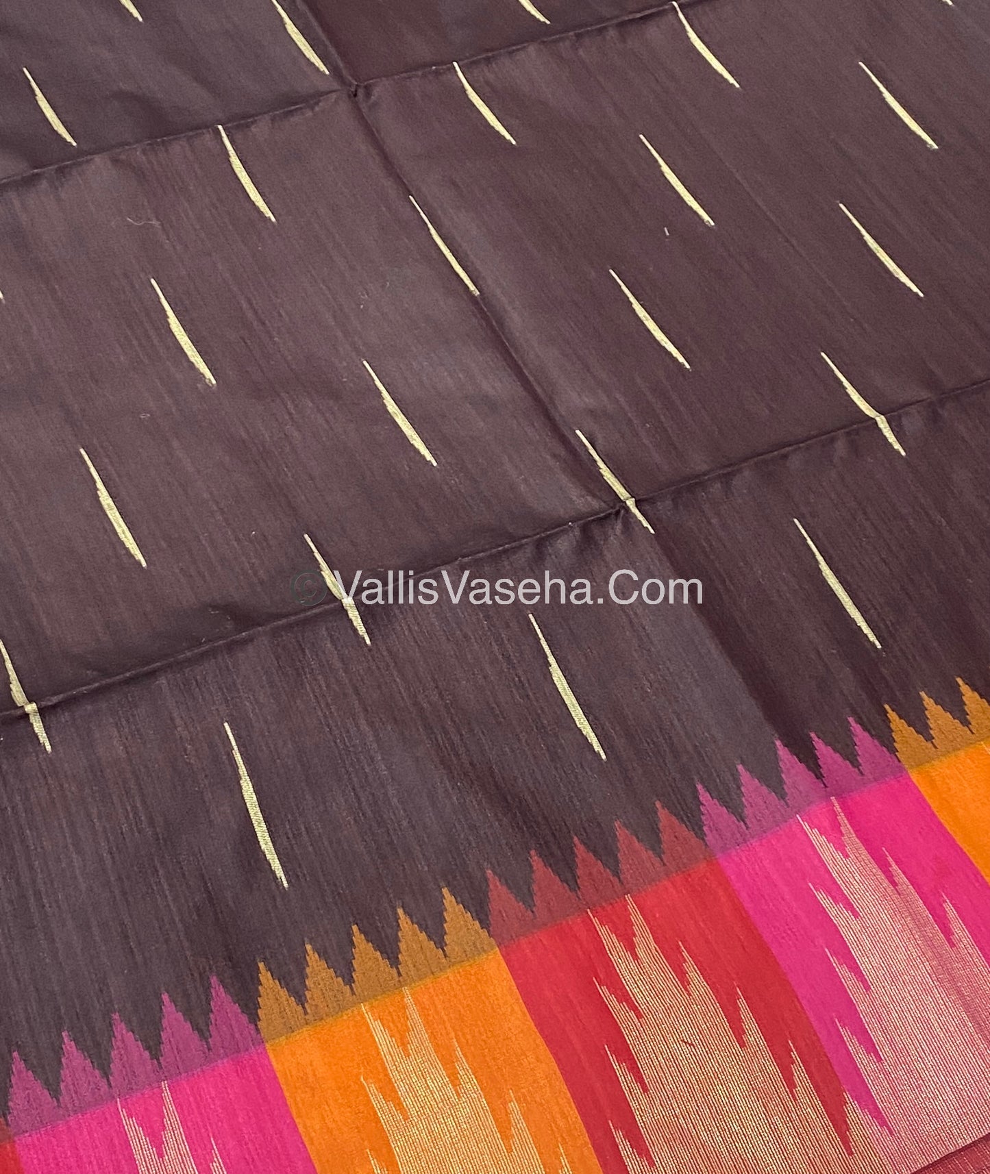 Semi Raw Silk - Brown With Maroon Shade - VVRS002