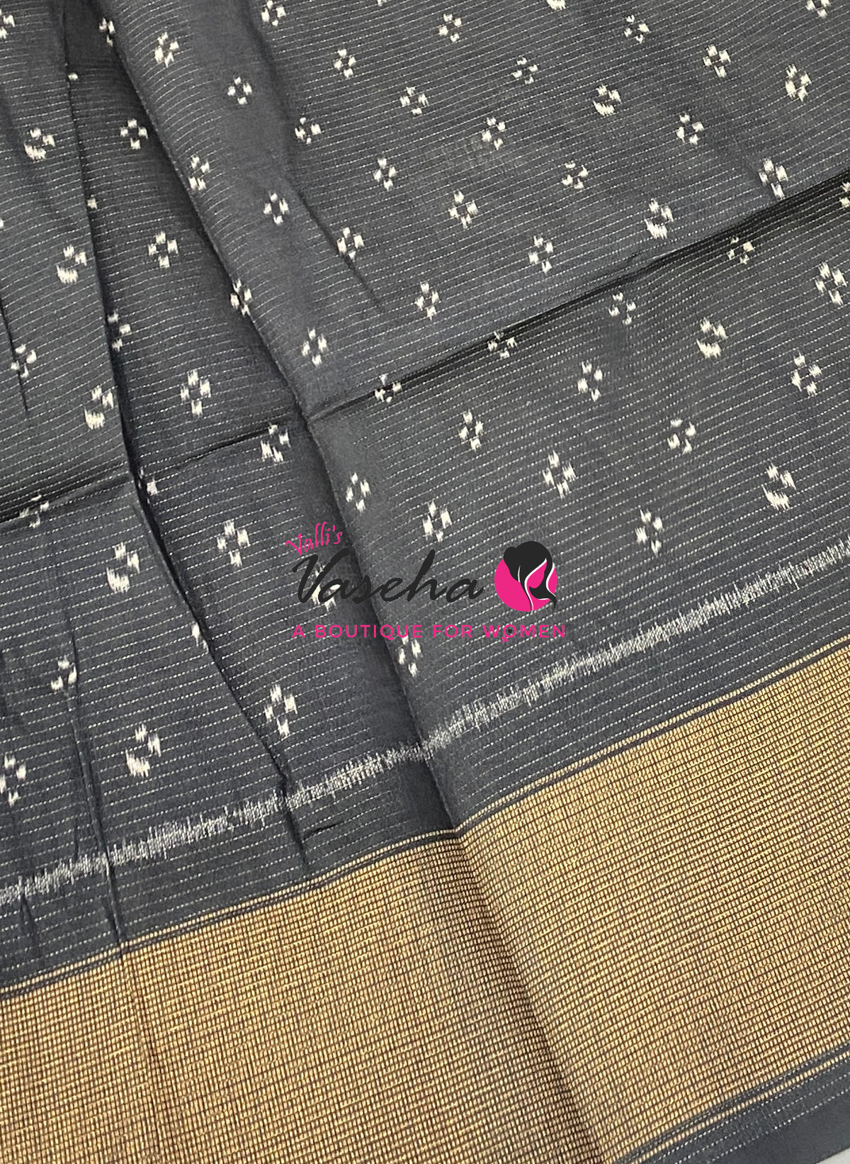 Art Tussar / Art Silk - Mehendi Green & Black Shade - VVATS006