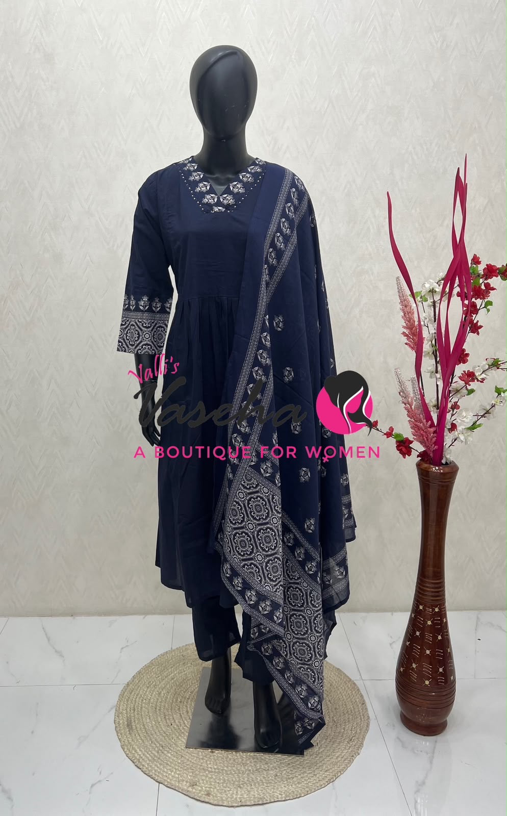 Ready Made | Anarkali |Salwar, Kameez & Duppatta(3pc)|Cotton |VVAS007