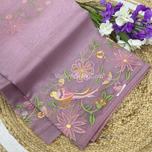 Organza Saree - Embroidery - VVDS001