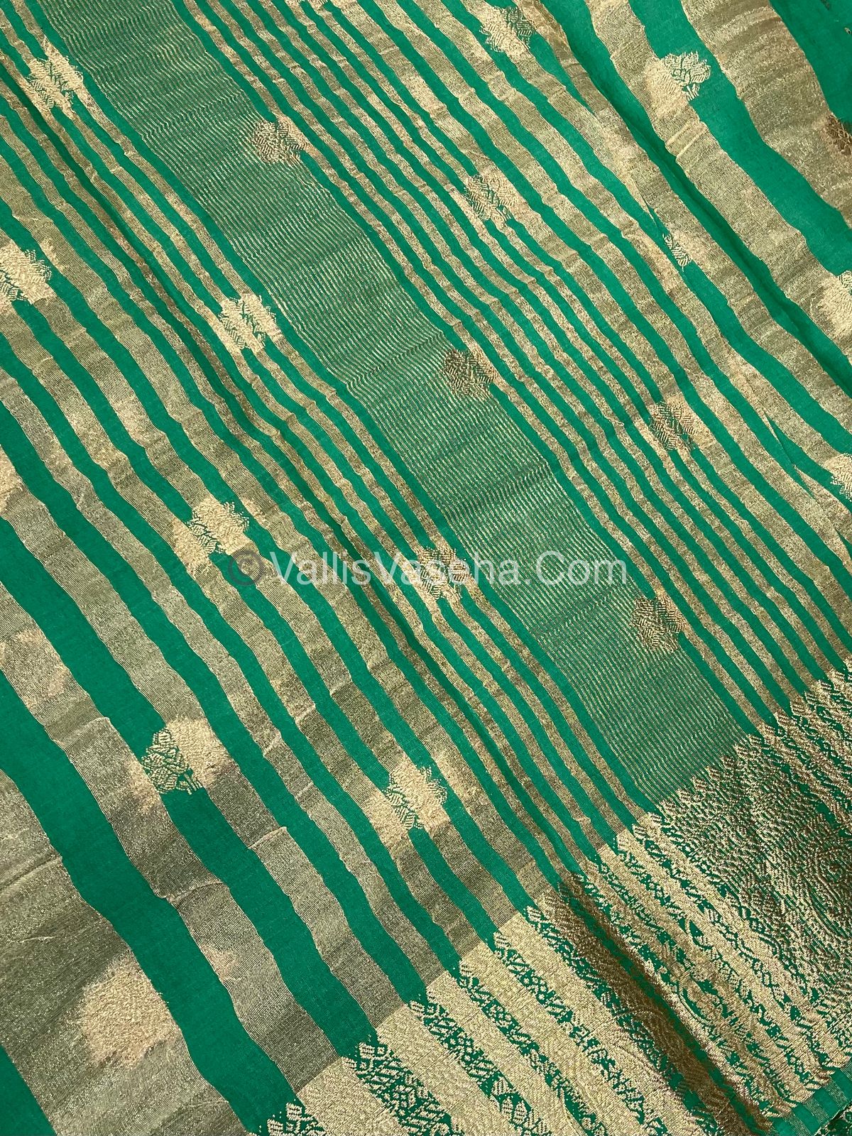 Semi Tussar Silk Saree |Green shade |VVSTS044