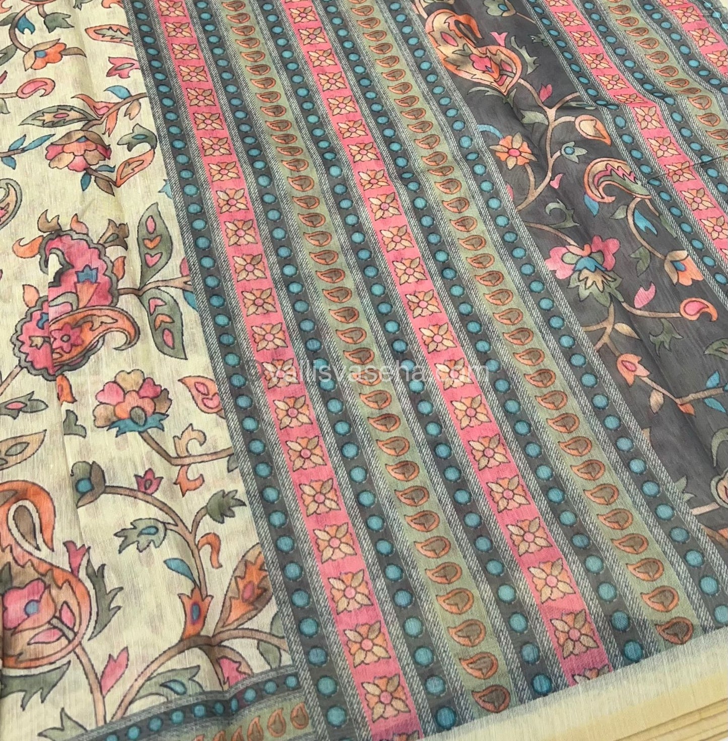 Semi Chanderi Saree - Digital Printed - VVSCD001