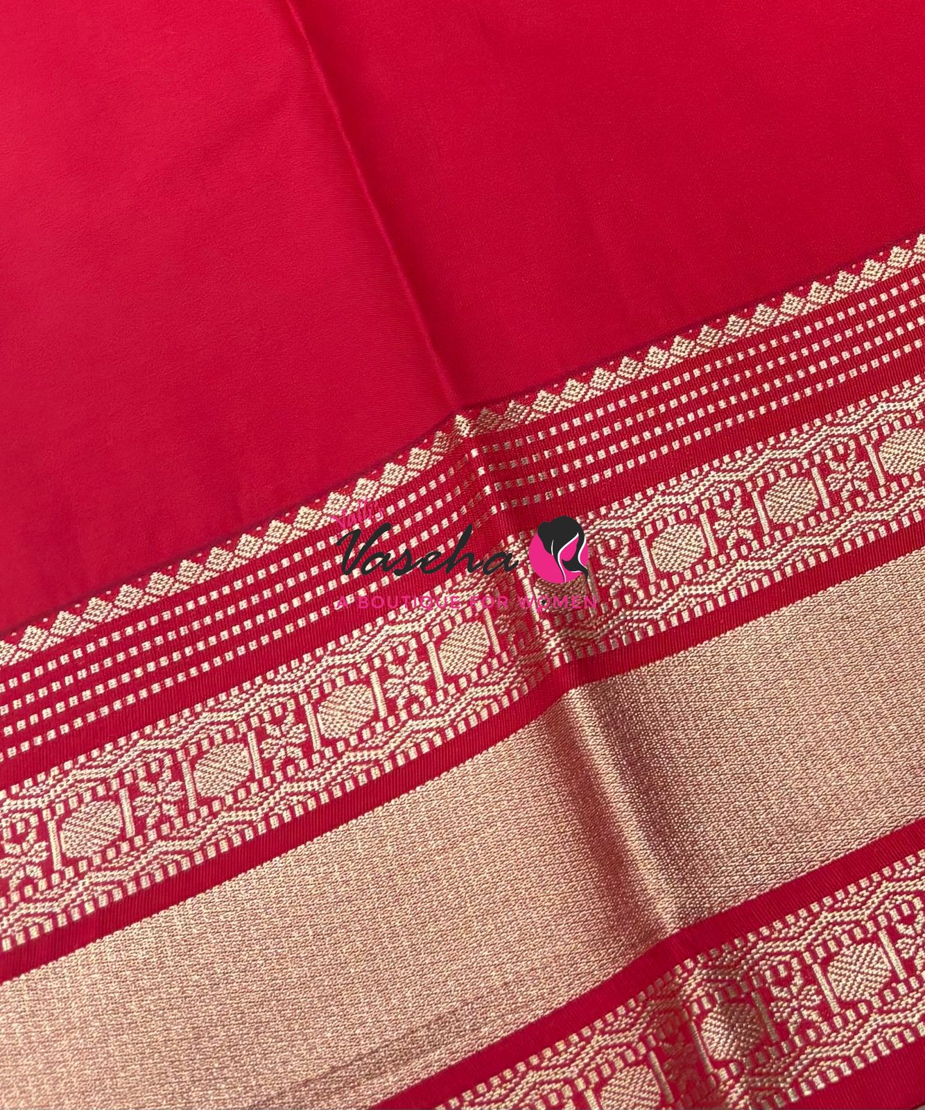 Semi Kanchi Silk - Maroon & Red - VVSKS007