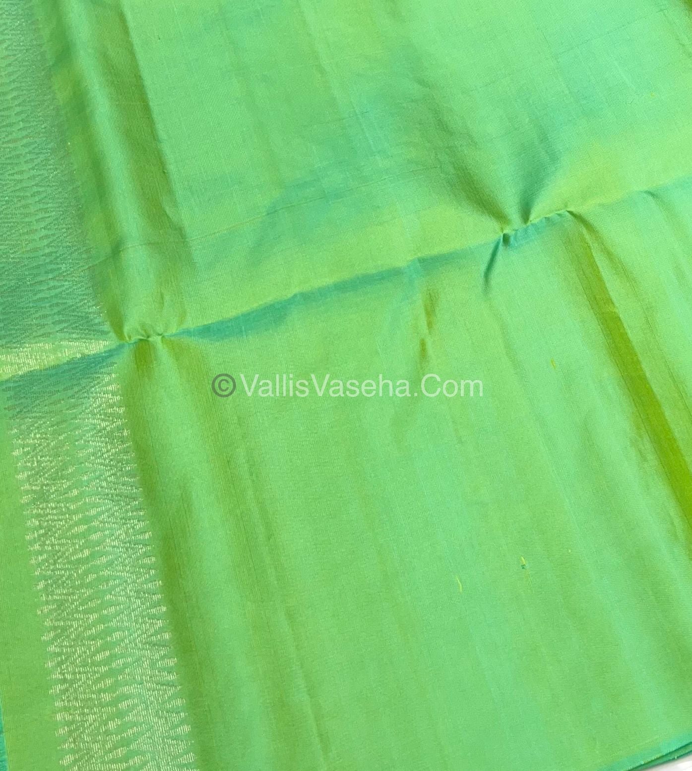 Pure Soft Silk Saree - Border Less - Green & Blue Shade - VVPSS055