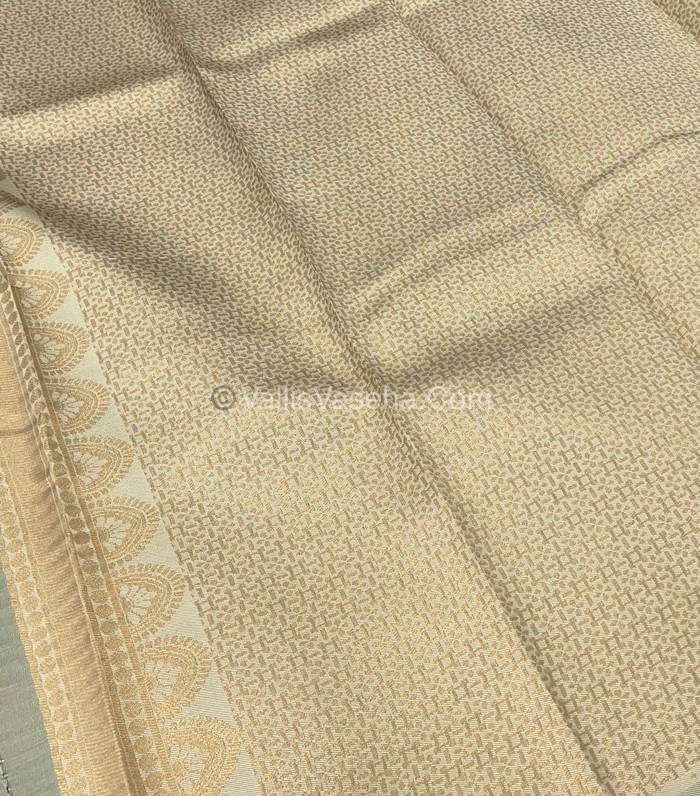 Kanchi Semi Silk - Ice Blue with Cream - VVKSS003