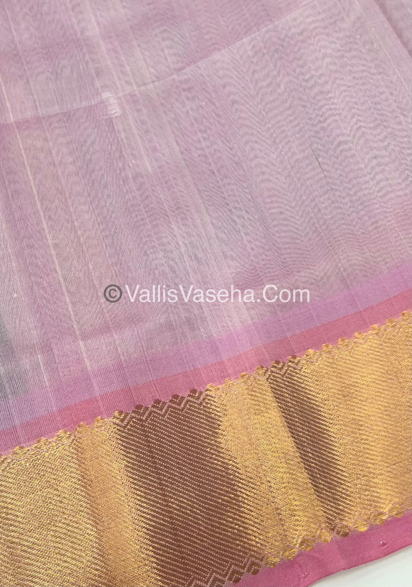Pure Silk Cotton Saree - Mayil & Chakkaram Design - Blue With Peach Shade - VVMC002