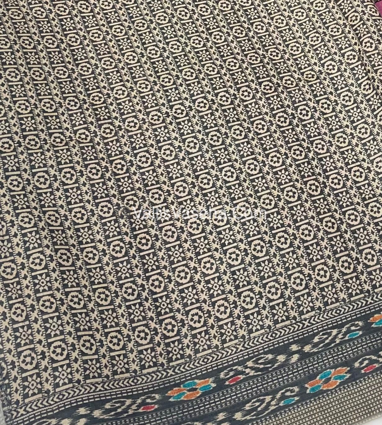 Semi Tussar - Kantha Work Embroidery - Pink Shade - VVSTK001