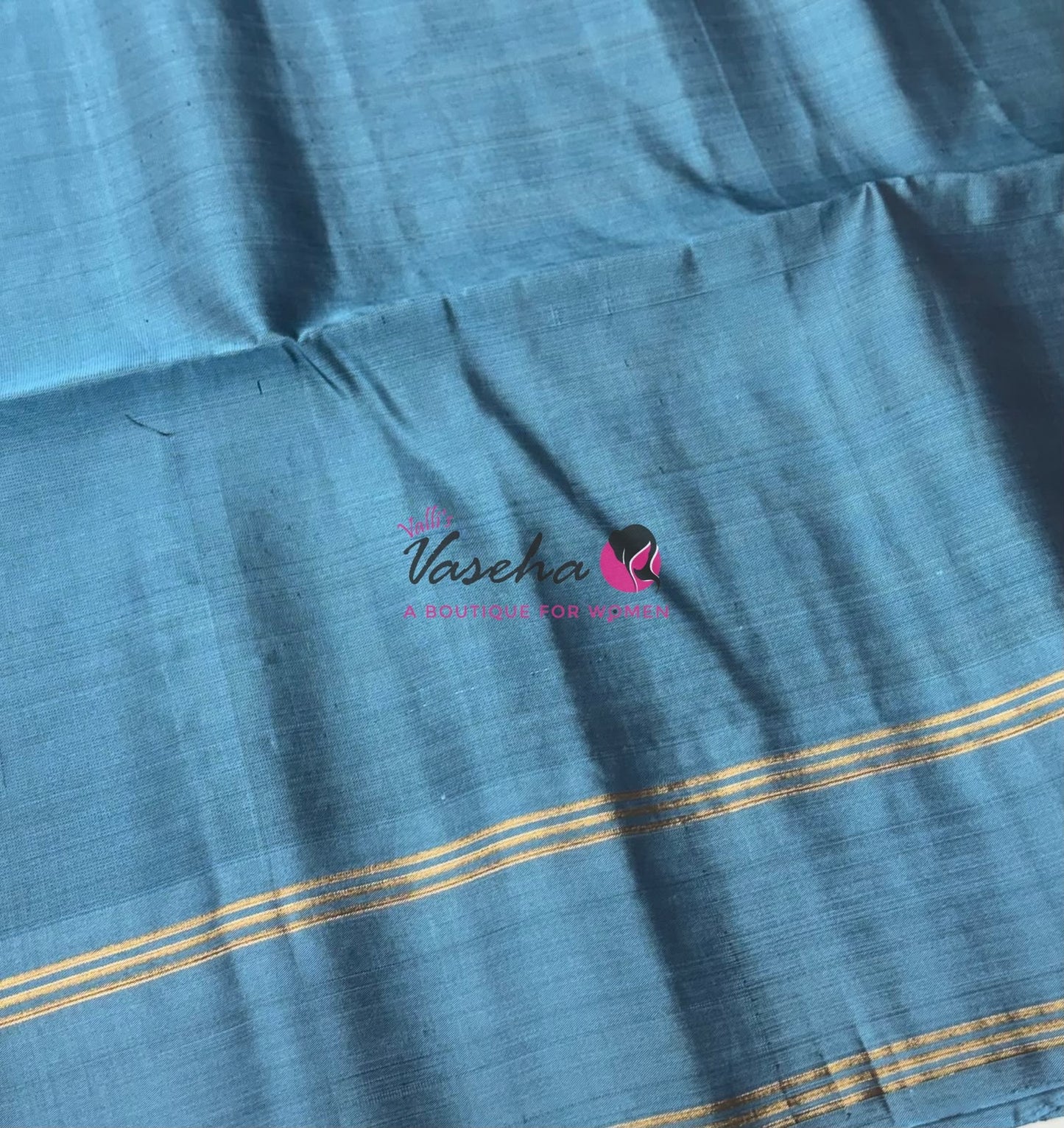 Pure Soft Silk Saree - (1.75 Warp) Kolam Design - Shade Of Green & Blue Shade - VVPSS074