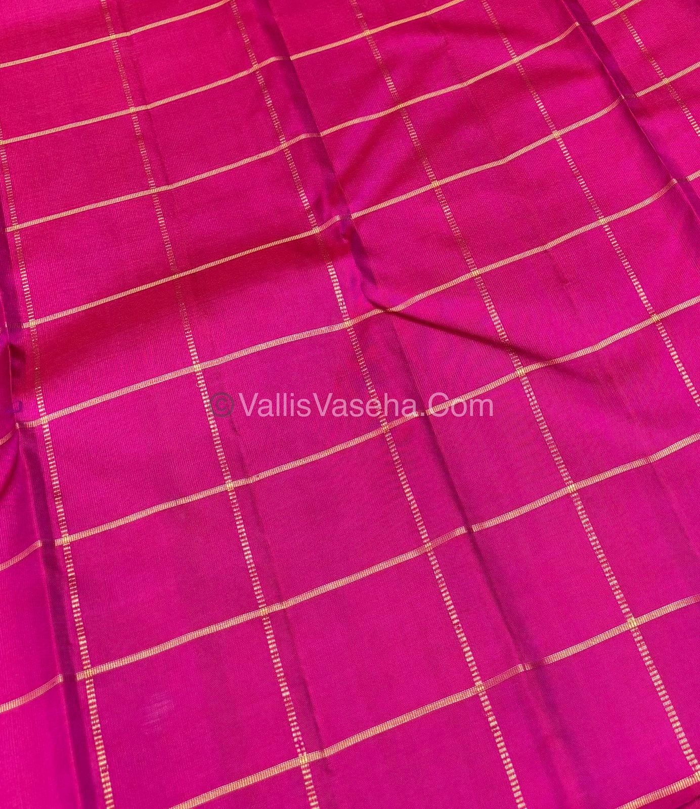 Pure Kanchipuram Silk Saree - Pazhum Pazhamum Checks - VVPS017