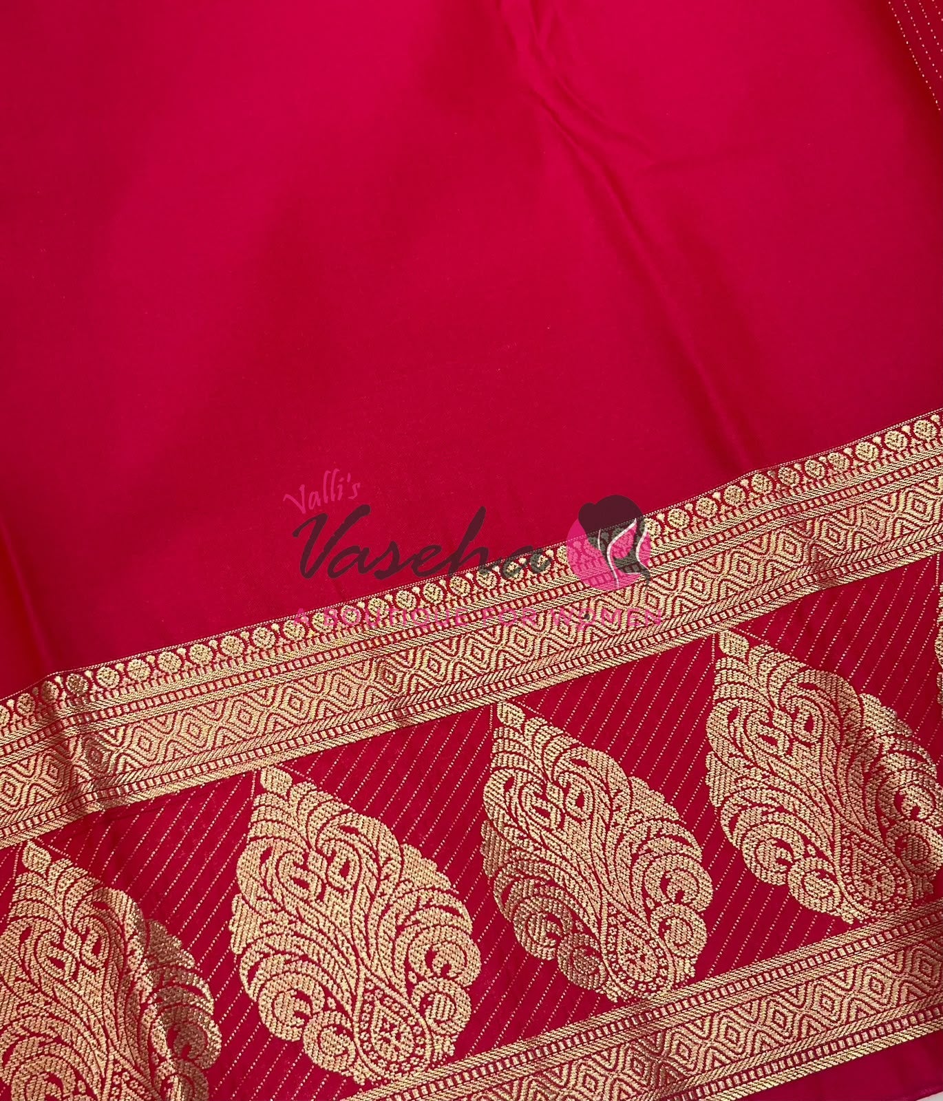 Semi Kanchi Silk - Vairavoosi Butta - VVSKS004 - Pinkish Red Shade