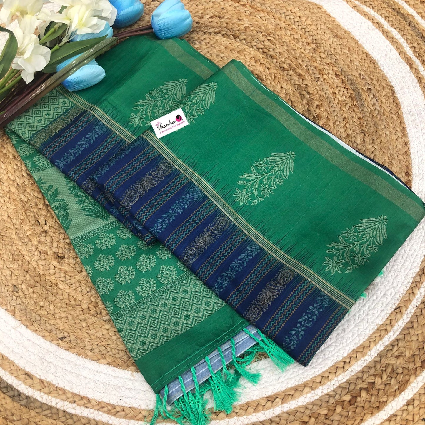Semi Chappa Silk - Blue & Green - VVSC002