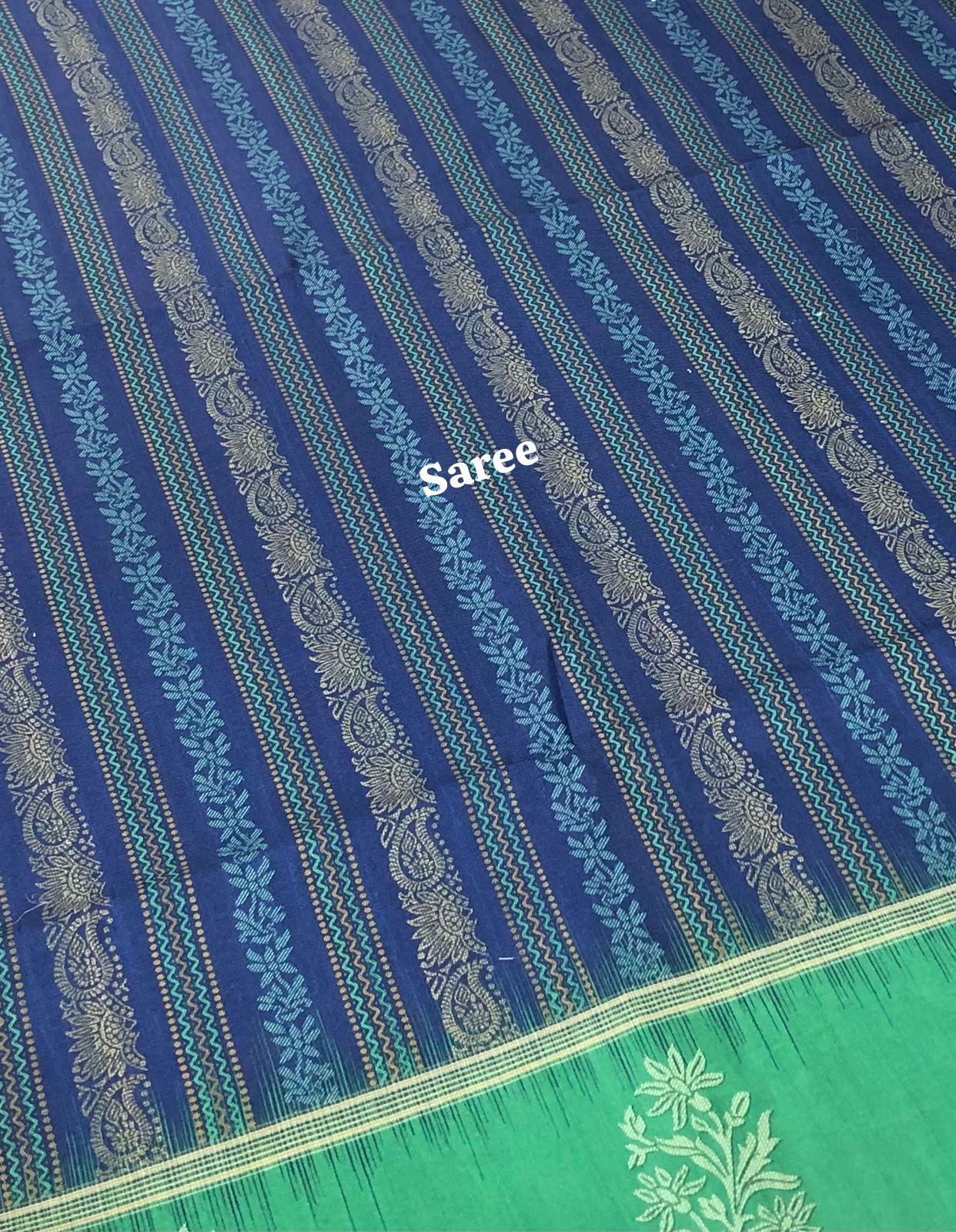Semi Chappa Silk - Blue & Green - VVSC002