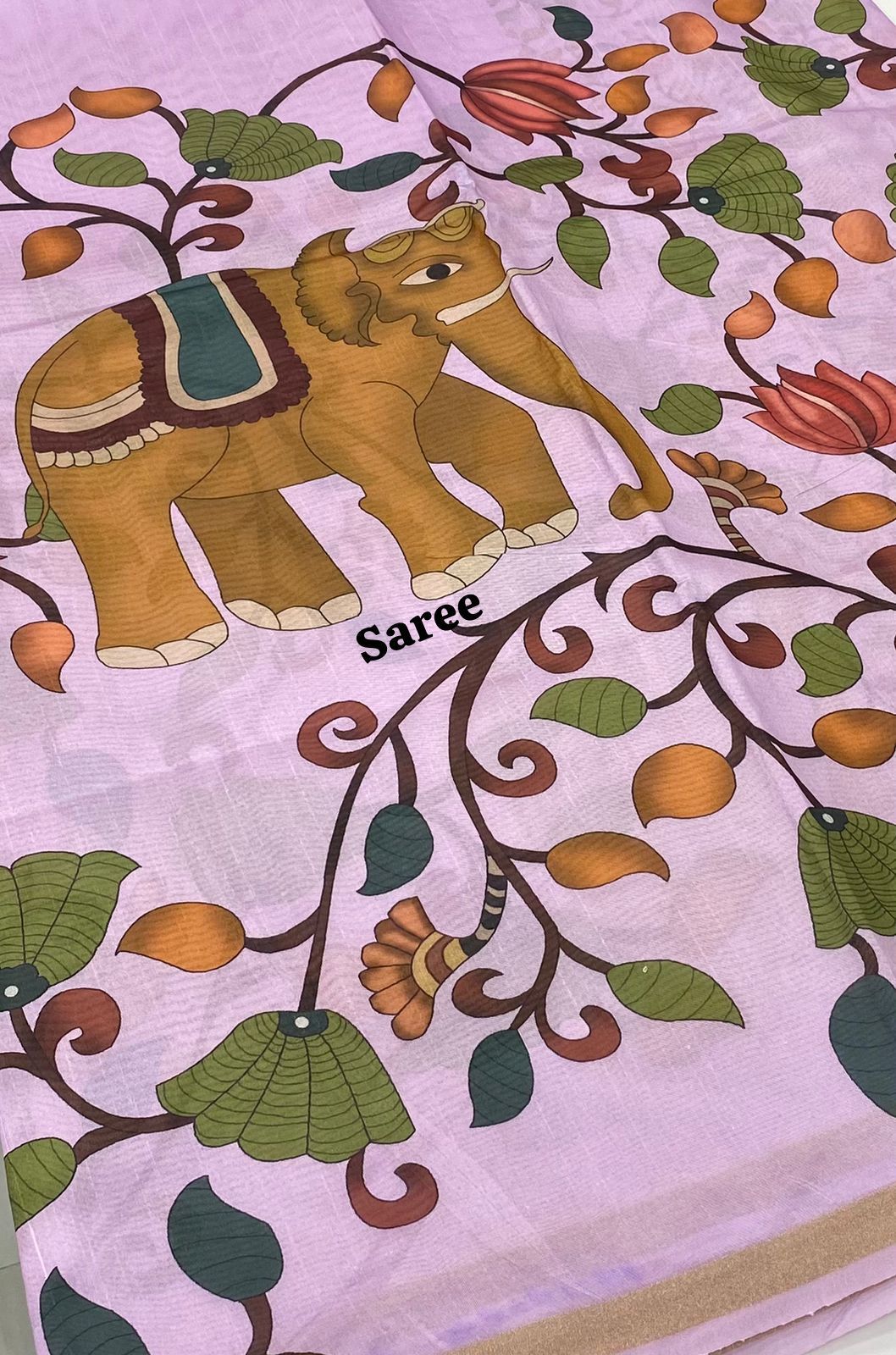 Chanderi Mixed Cotton Saree - Light Purplish Pink Shade - VVCC001