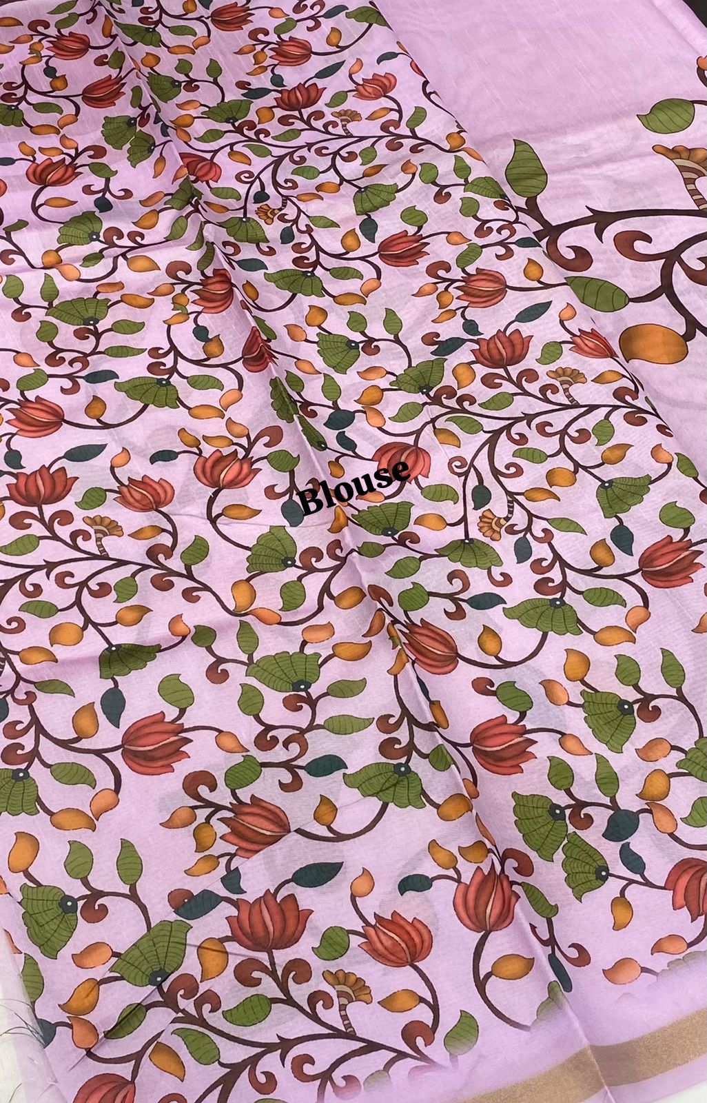 Chanderi Mixed Cotton Saree - Light Purplish Pink Shade - VVCC001