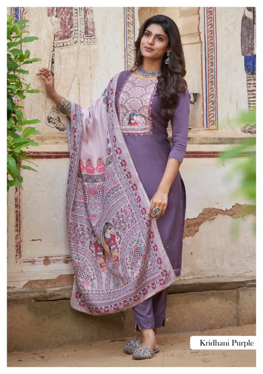 Salwar Material - Embroidered - Modal Silk - VVUSM001